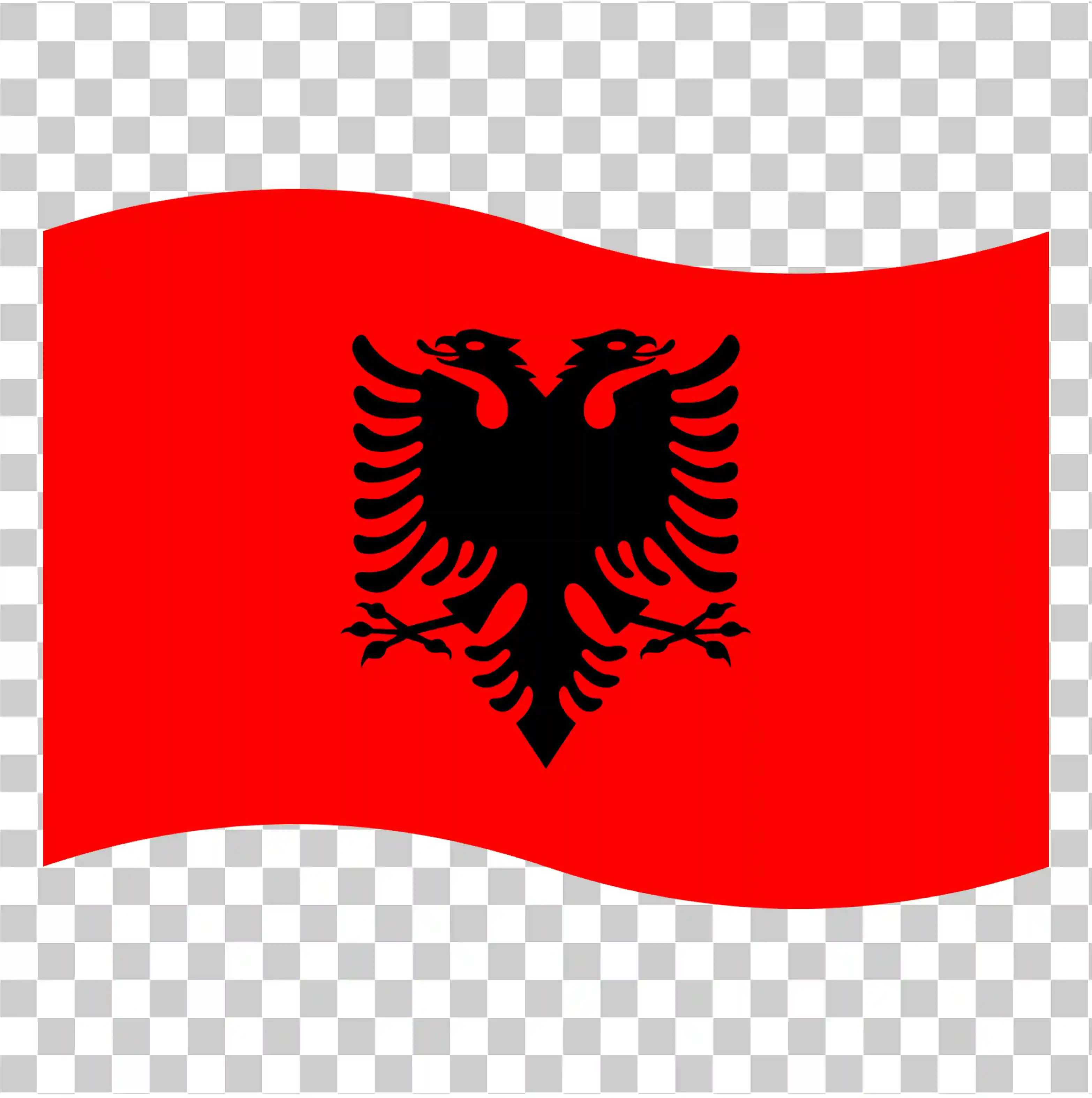 Albania Flag, Red Eagle Symbol, National Flag Waving, Square PNG Clipart, 