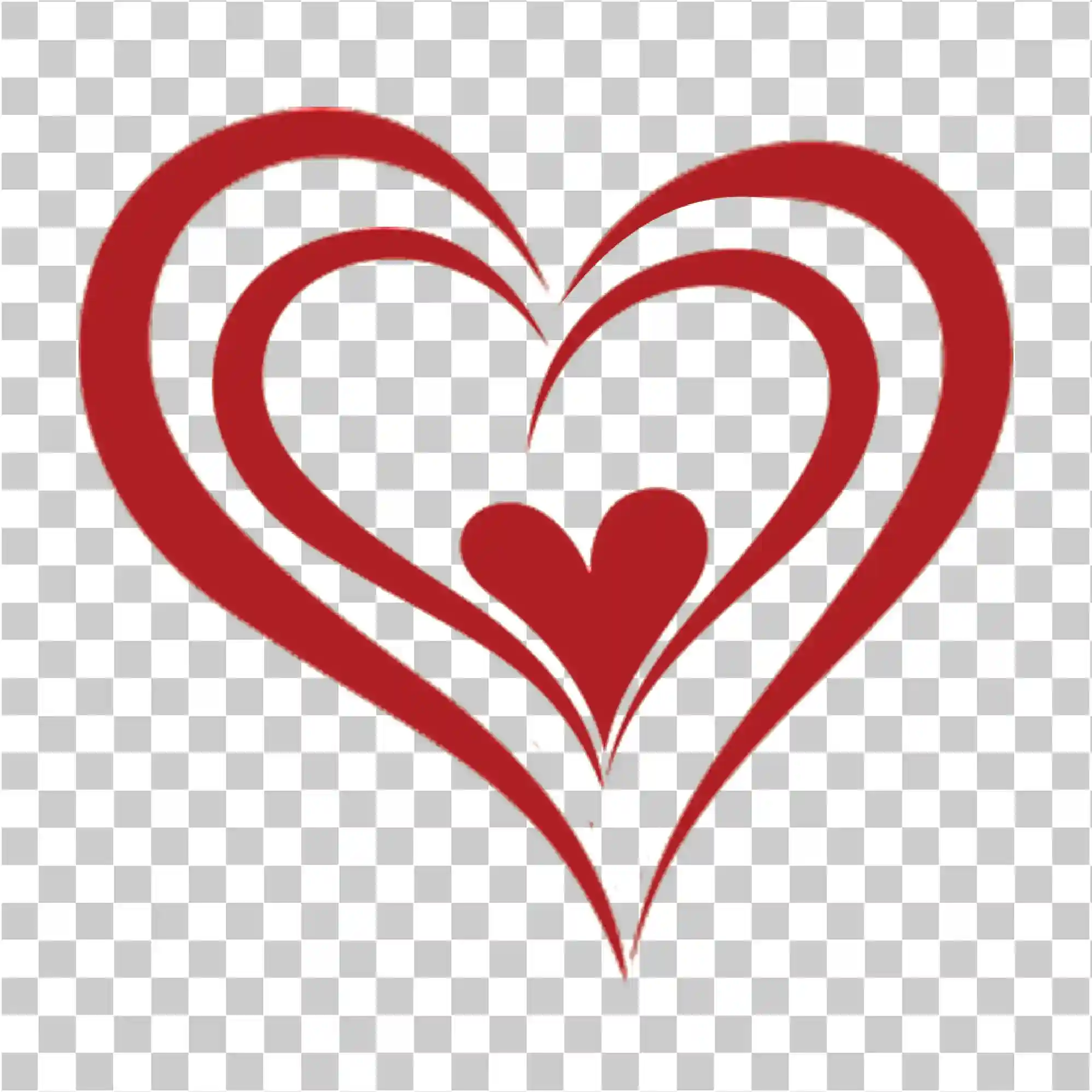 Double Heart Symbol, Romantic Love Icon & Abstract Twin Design, 