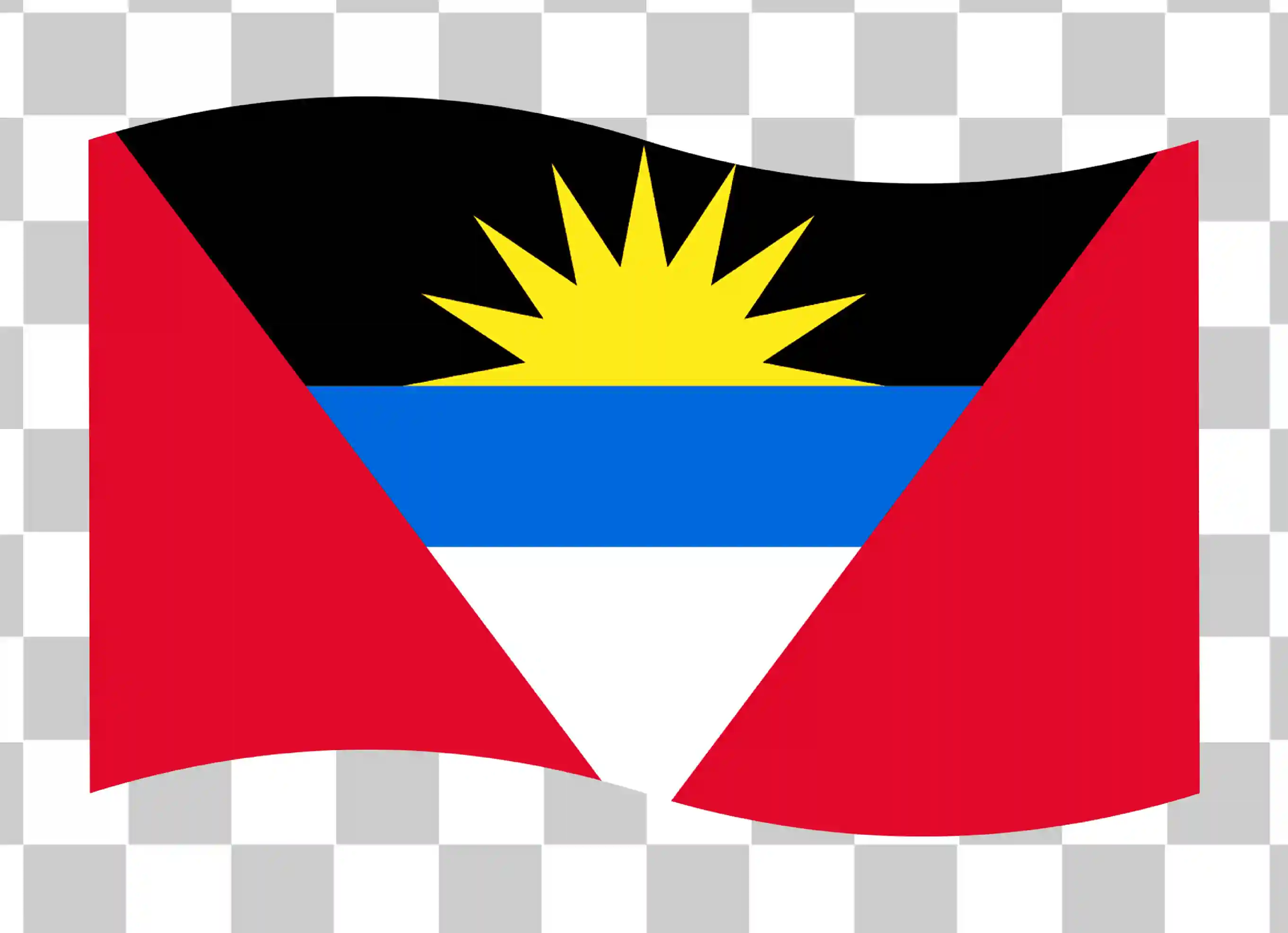 Bandera de Antigua y Barbuda, Bandera Antigua y Barbuda, Bandera Antigua, Flag Vector, Bandera ondulada, Banderas del mundo, 