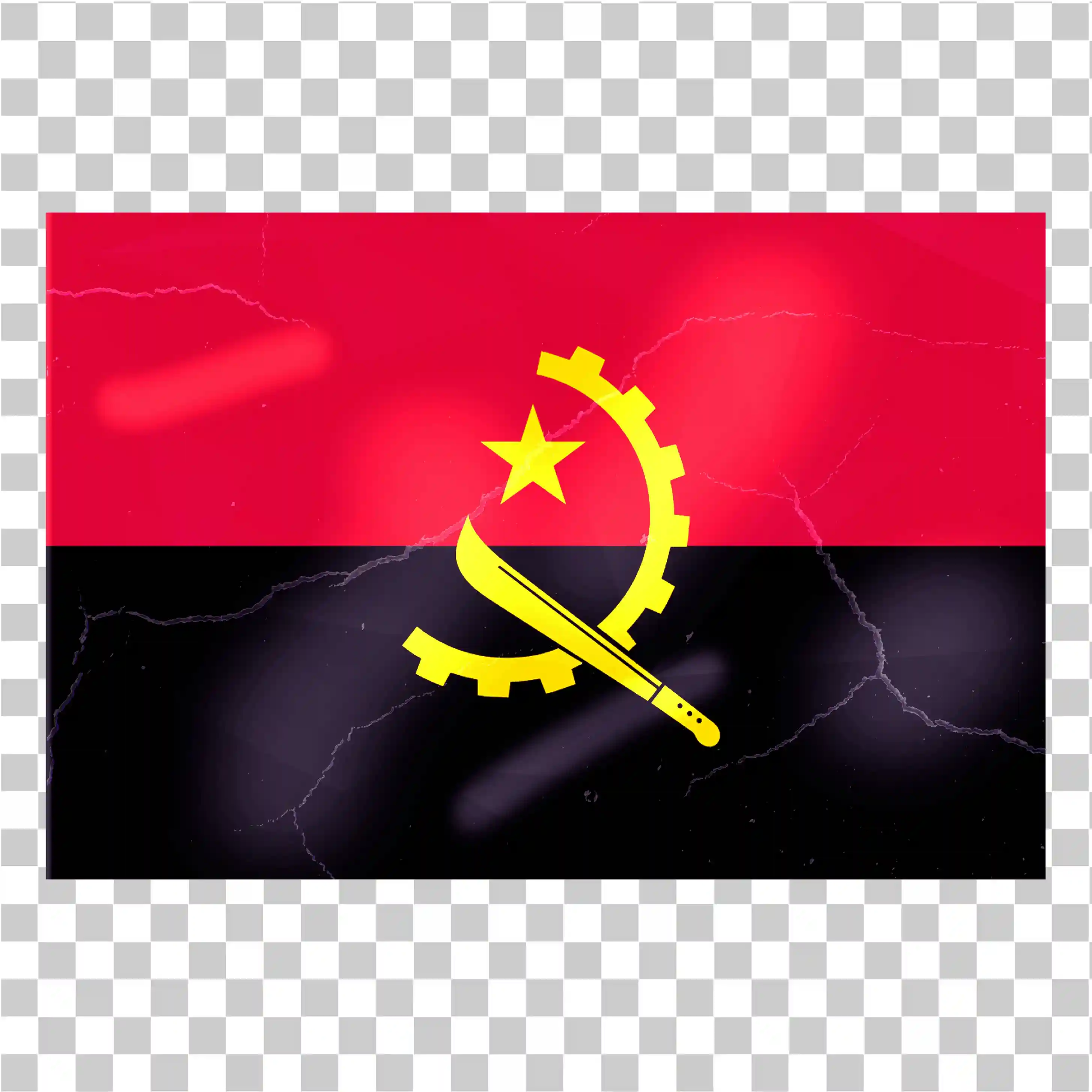 Flag di Angola Vector Design - Waving National Band Flag Illustration, Texture clipart e bandiere presidenziali stampabili, 