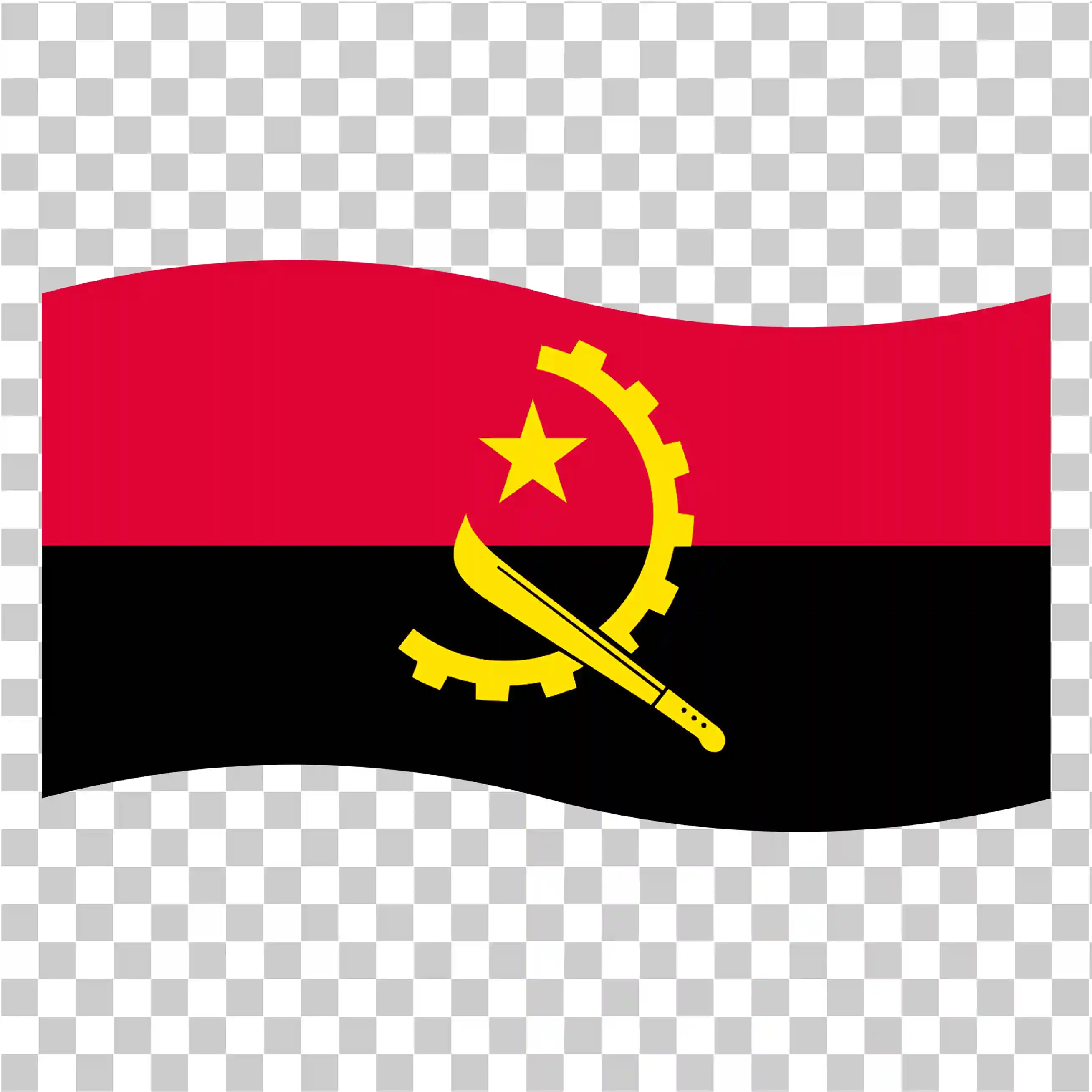 Bendera Angola - Desain Vektor, Melambaikan ilustrasi bendera nasional & tekstur clipart yang dapat dicetak, 