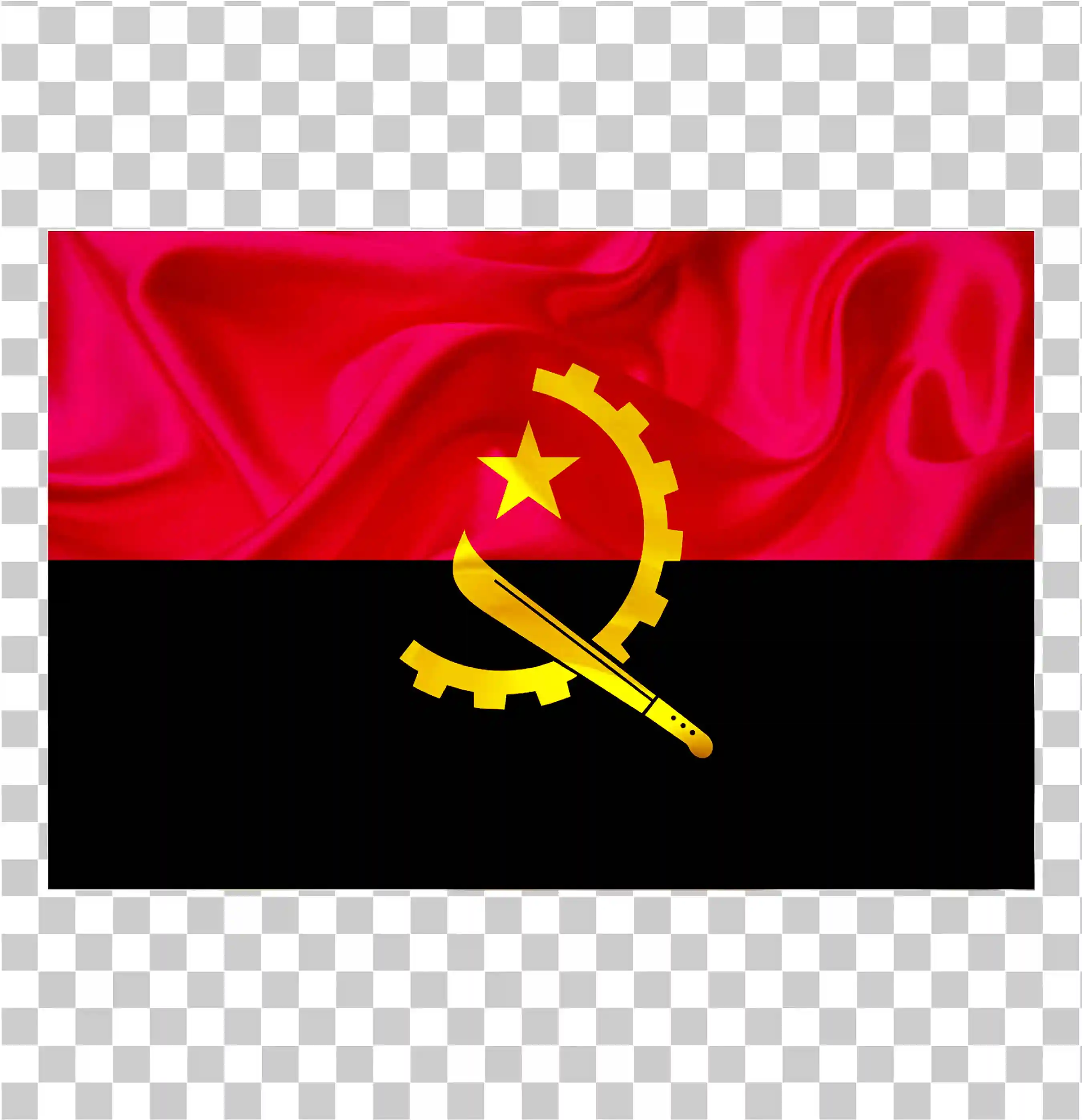 Flagge der Angola -Vektor -Illustration - Weaving National Flag Clipart, Druckbare Landflagge mit Textur und Präsidentschaftsdesign, 