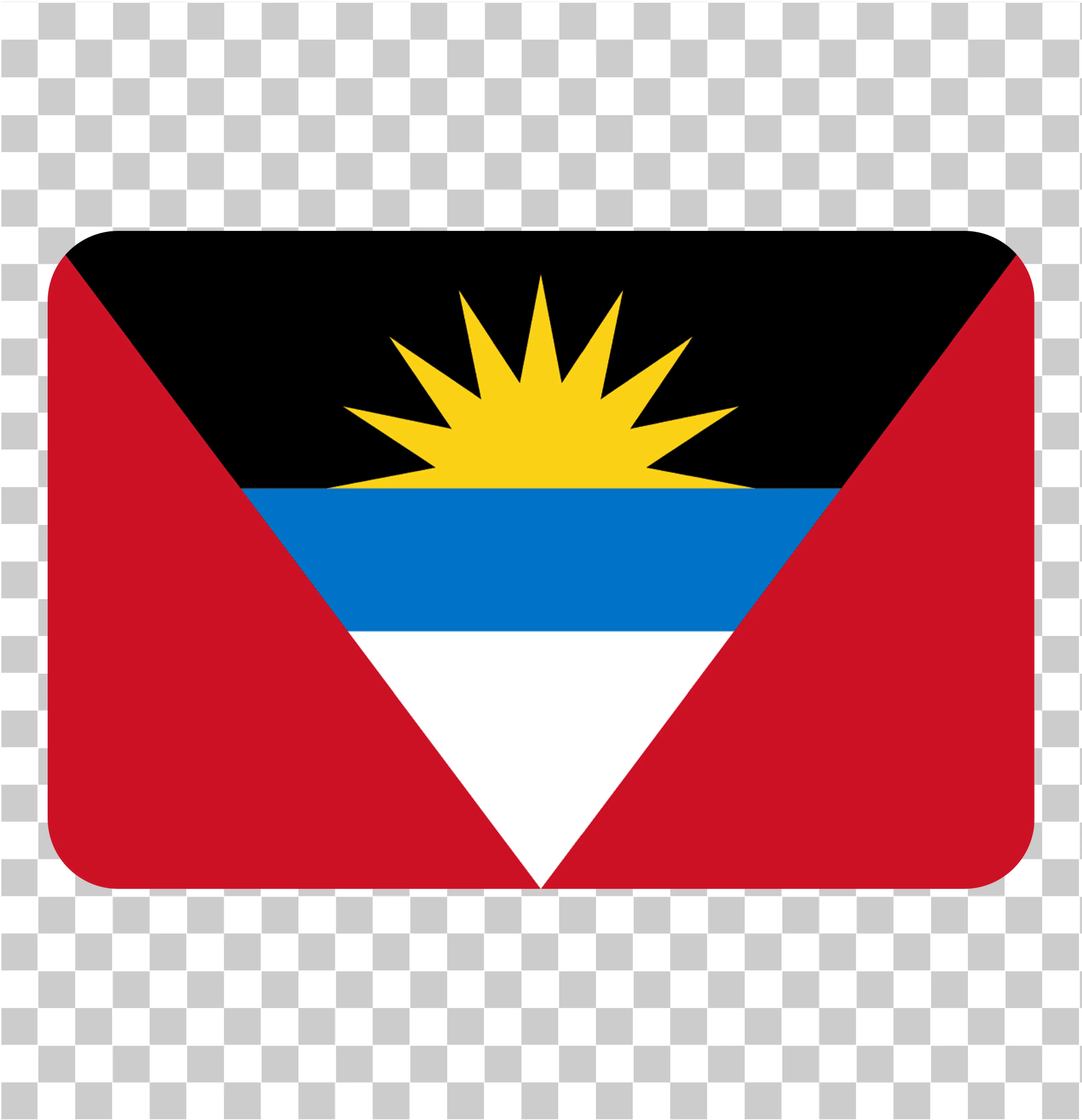 Vlag van Antigua en Barbuda - Vectorontwerp met geschilderde textuur in afgerond vierkante formaat, 
