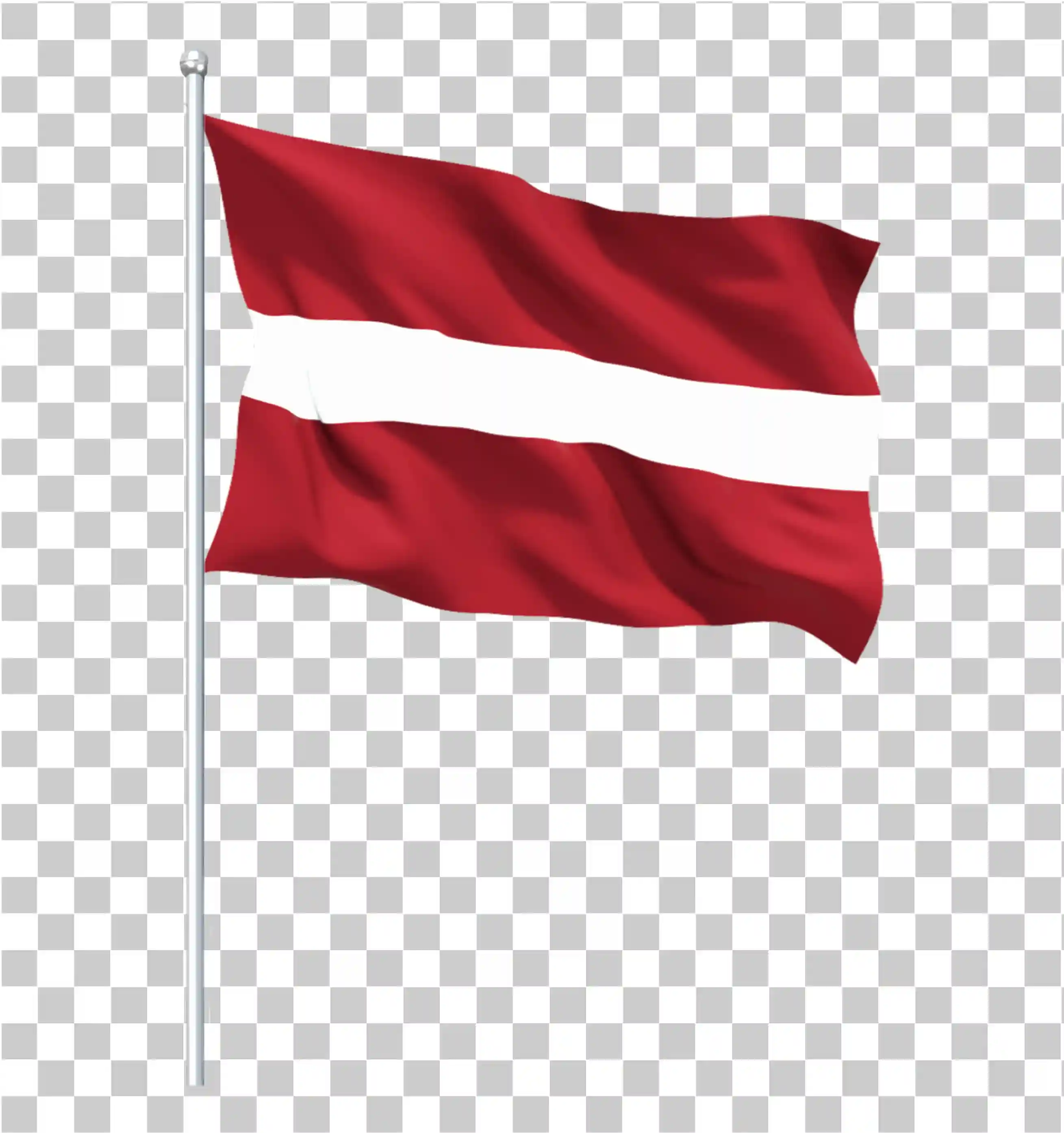 Flag of Latvia, Latvian Flag, Latvia National Flag, Red and White, Crimson Red, Horizontal Stripe, Flagpole Flag, Waving Flag, In the Wind, PNG, 