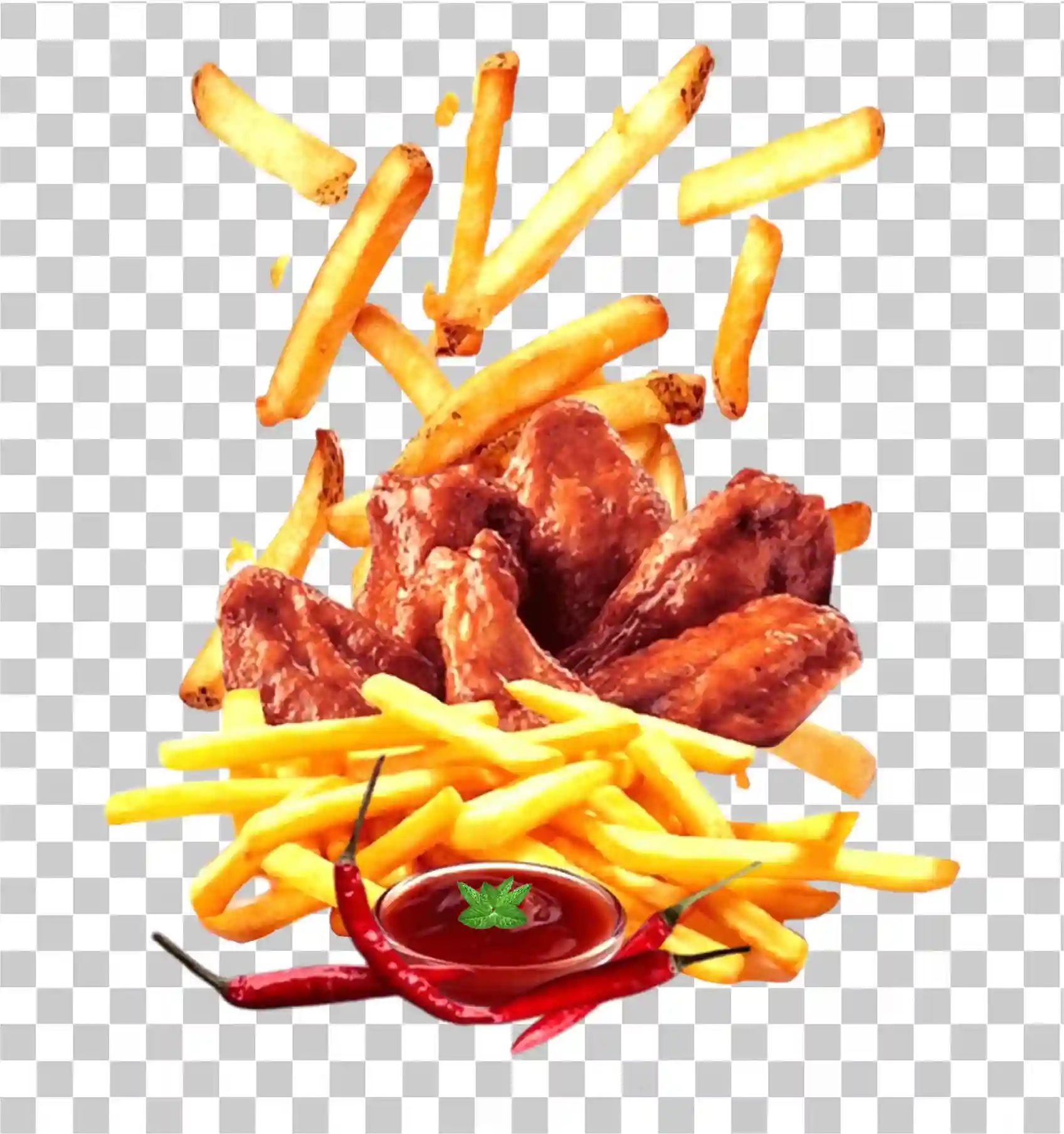 Ailes de poulet frites, Nuggets croustillants, Frises Frites, Poulet grillé, Batteries png, 