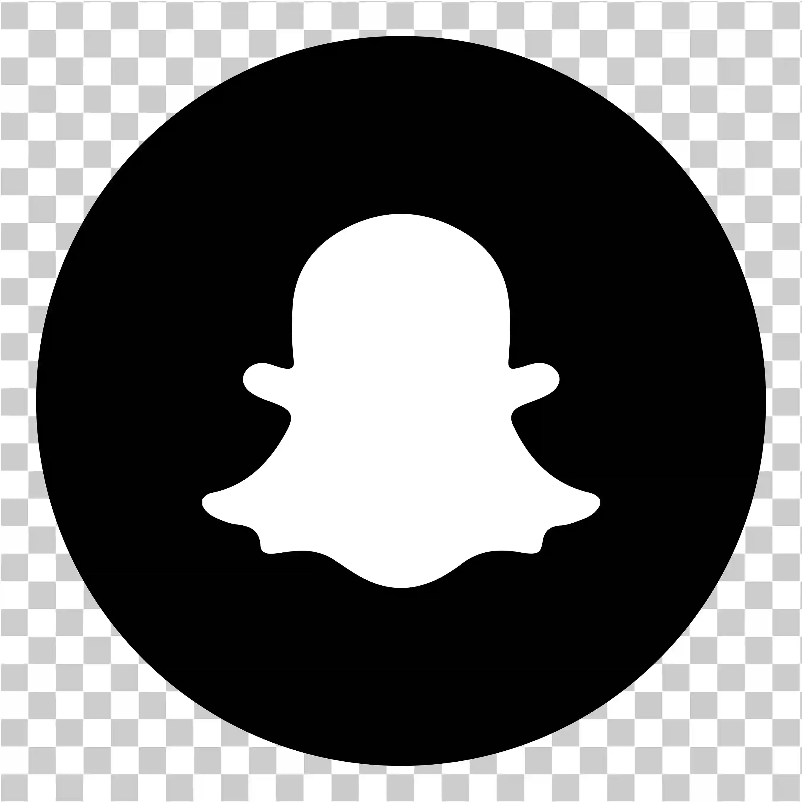 Snapchat logo png, Logo nero con fantasma bianco, Icona del cerchio, Vettore trasparente, 
