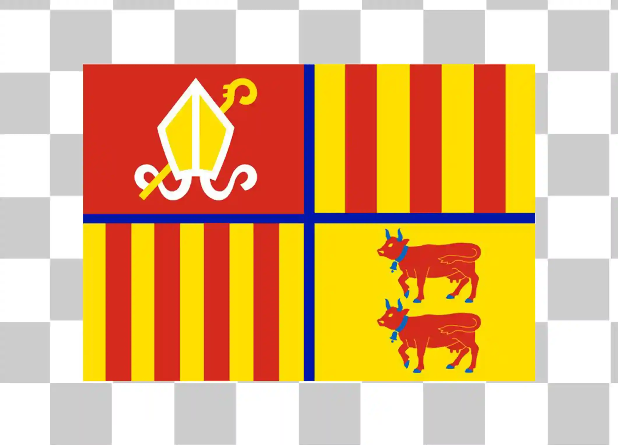 Bendera Andorra dengan Lambang, Simbol Nasional, PNG vektor realistis dari kerajaan andorra, 