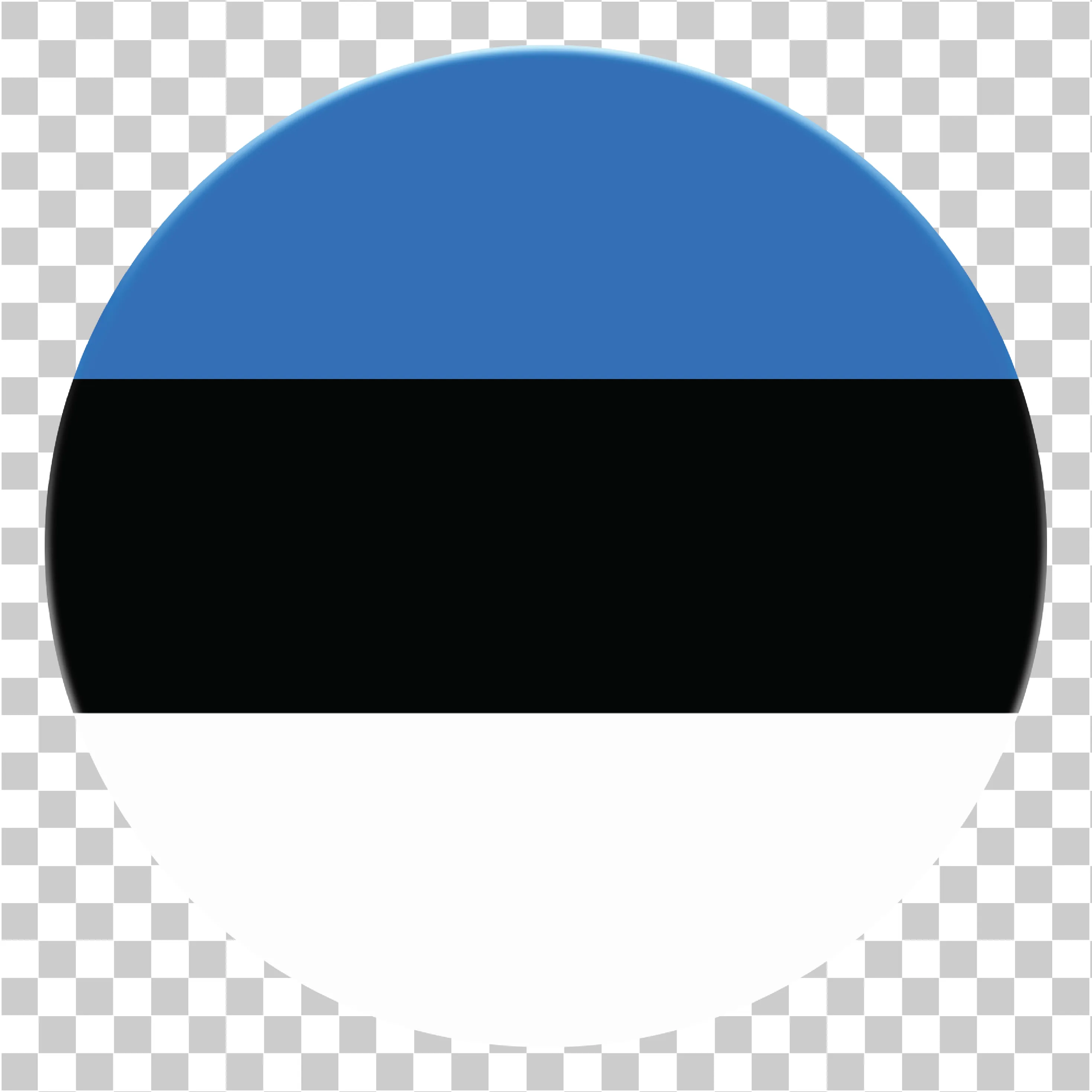 Estonia Flag Round Icon PNG, Blue Black White National Symbol, 