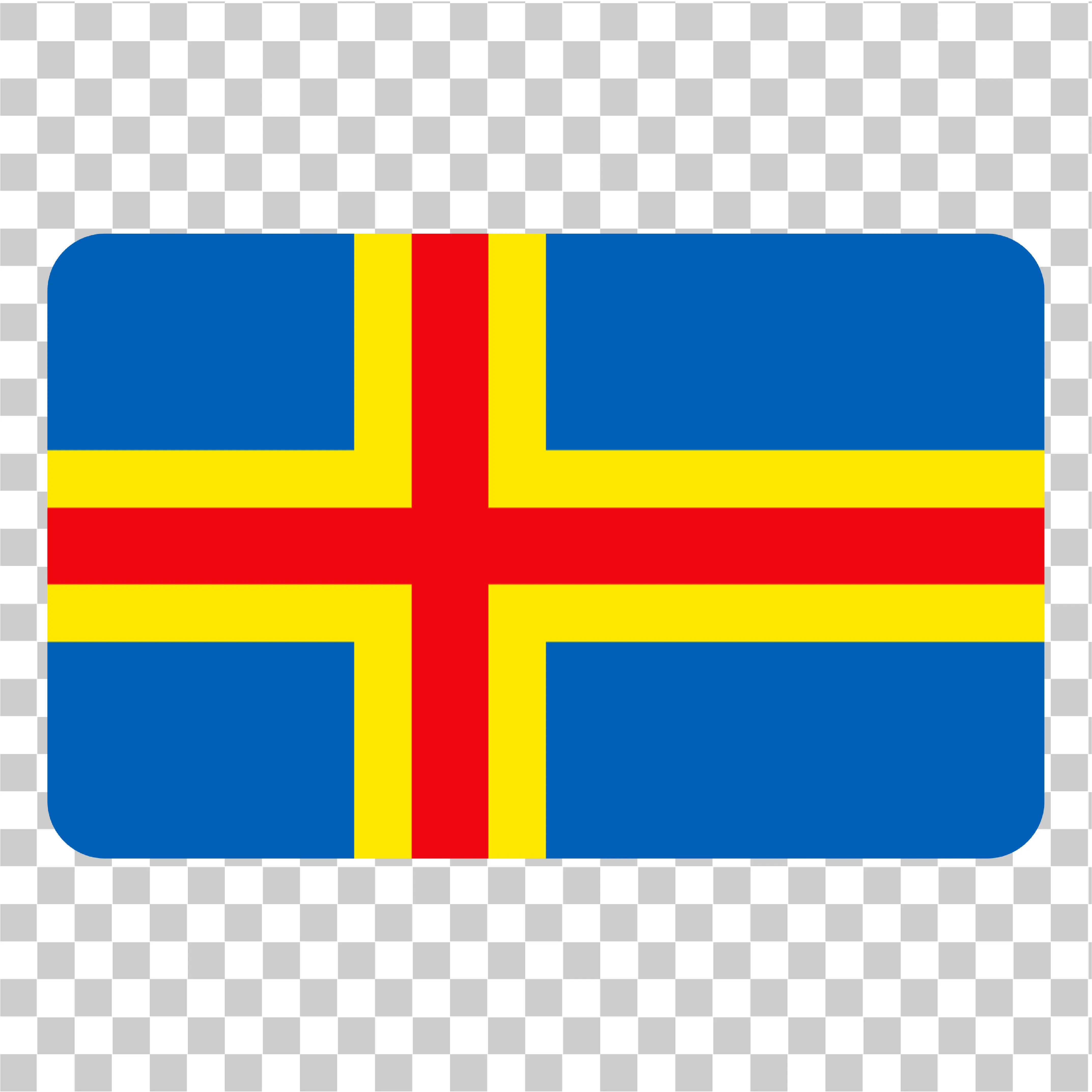 Åland Flag, Flag of Åland Islands, Blue Yellow Cross, Red Cross Blue Flag, Aland Country, Rounded Square Flag, Vector, Flag Icon, PNG, 