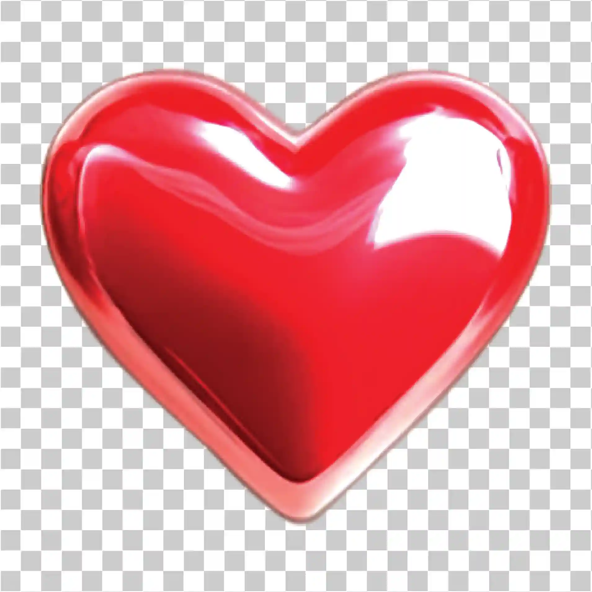3D Red Heart PNG, Glossy Love Icon & Romantic Valentine Art, 
