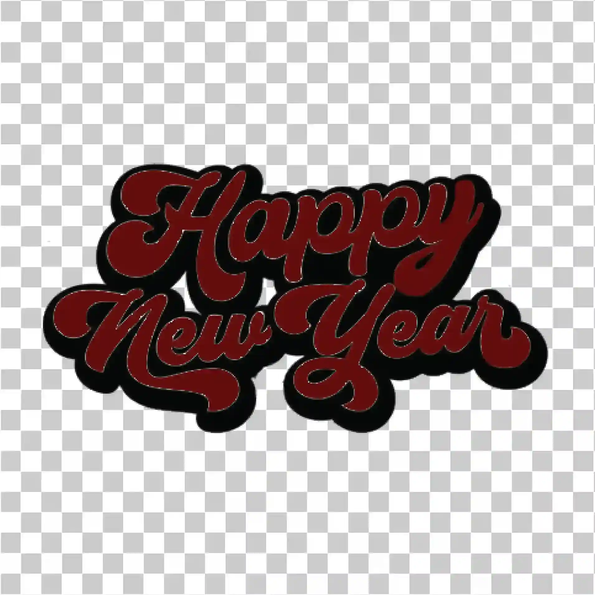 新年快乐文字标志设计PNG问候排版艺术, 