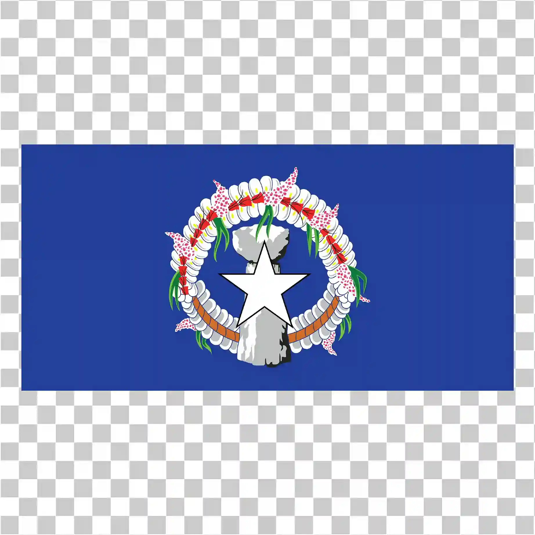Flag fra de nordlige Mariana -øer, Rektangel Blå National Flag PNG, White Star Vector Clipart med Saipan & Rota Island kort baggrund, 