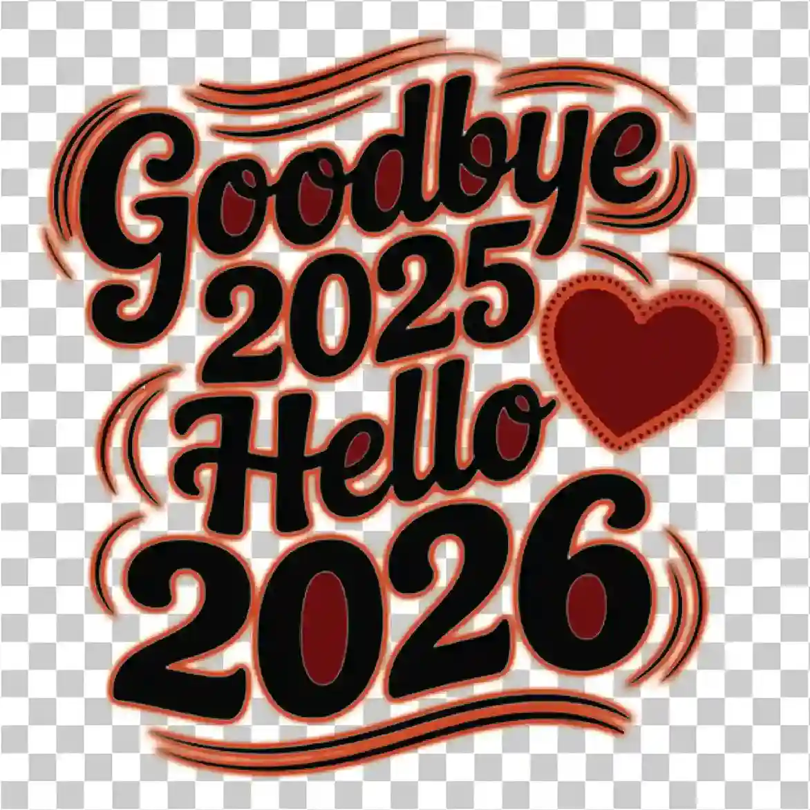 PNG再见2025年你好2026新年快乐庆祝活动, 