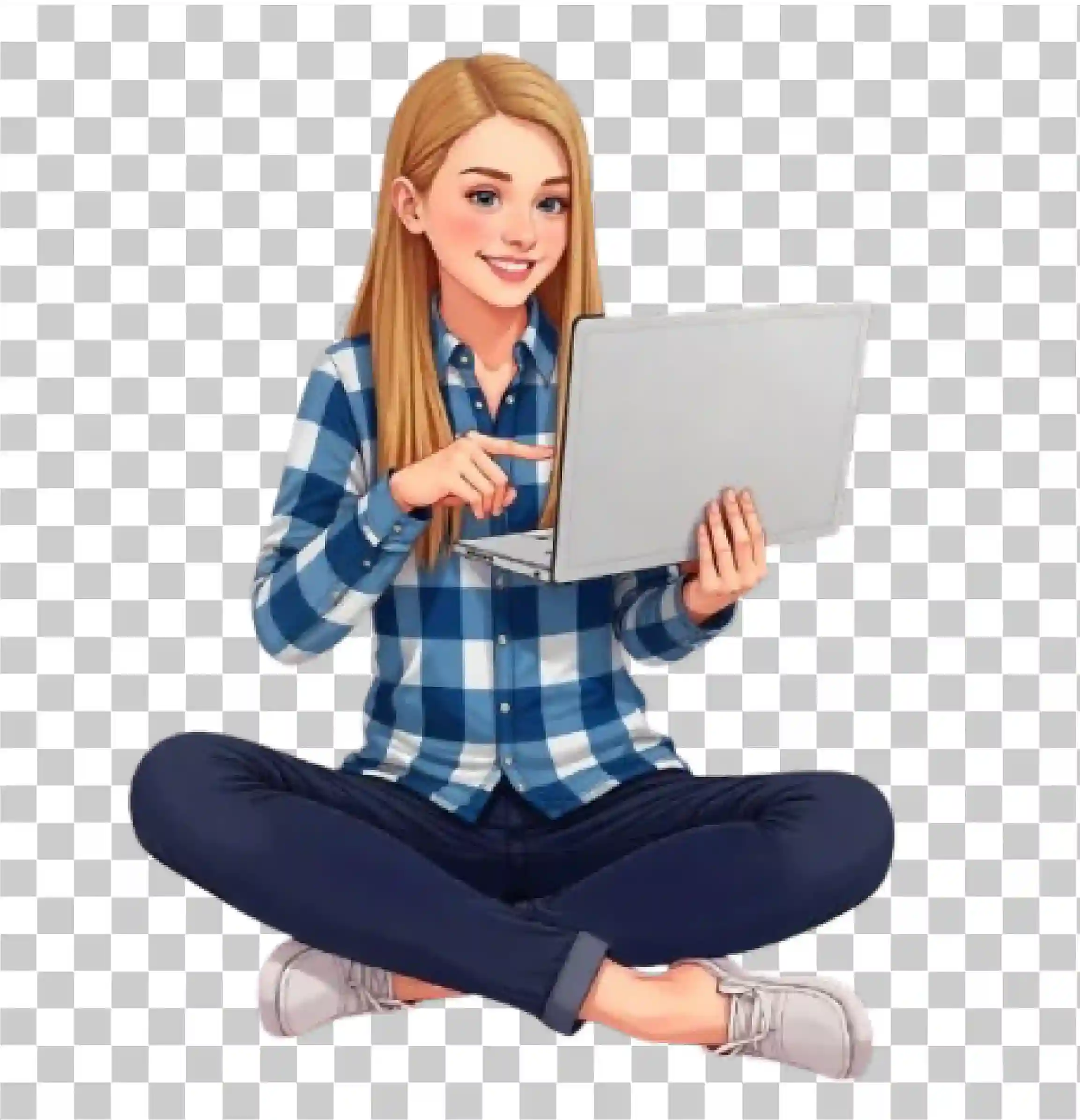 Meisje met laptop PNG - Web Design & SEO, Denkende vrouw en elektronica, 