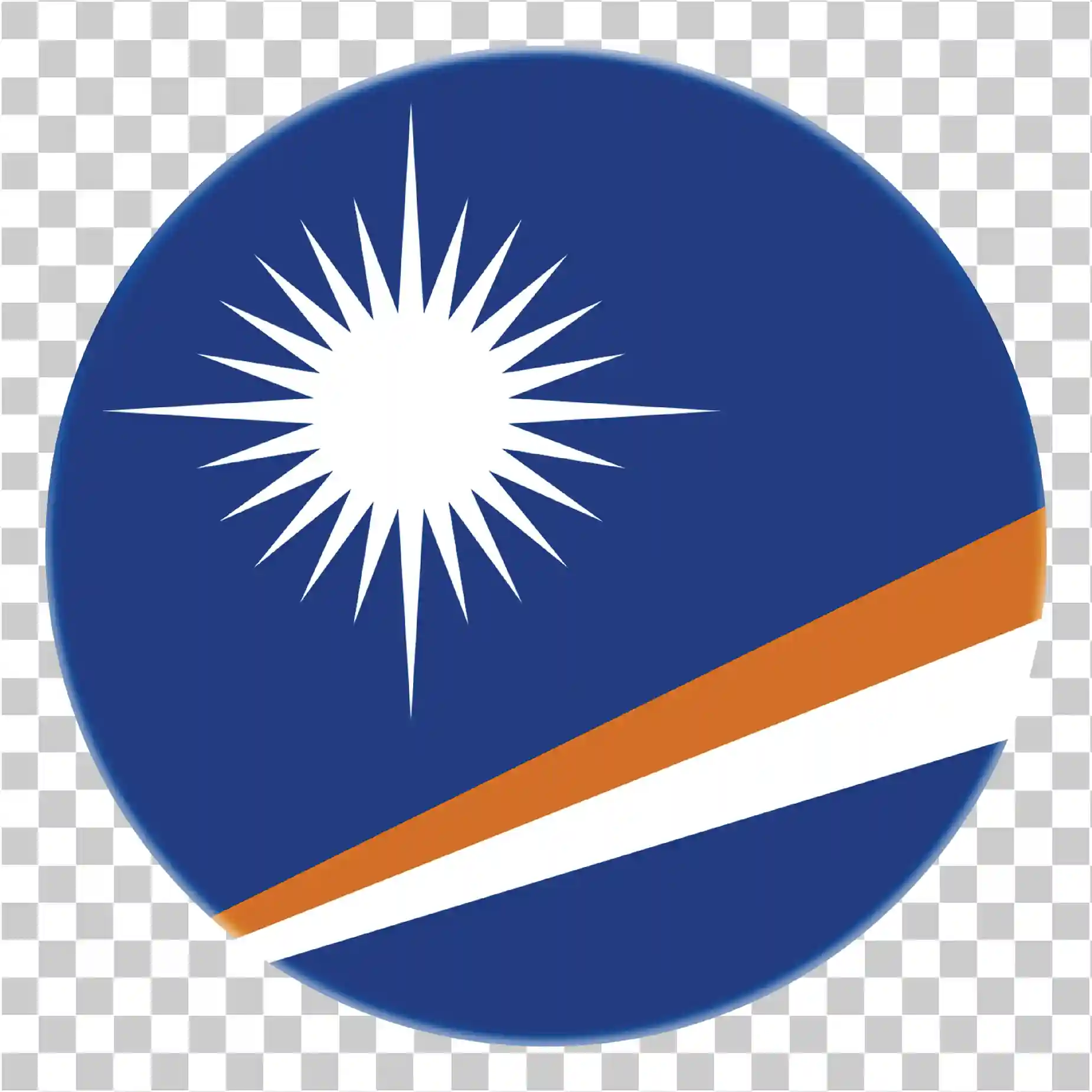 Marshall Islands Round Flag PNG, National Flag of the Marshall Islands, Blue White Orange Circle Icon, Republic Country Vector Free Download, 