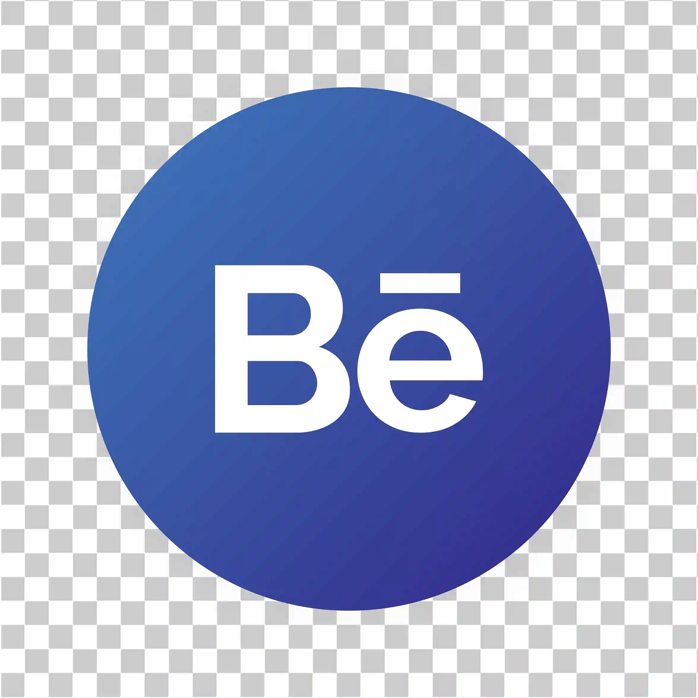 Behance Logo PNG, Behance Icon, Behance Blue Logo Vector, Rund gjennomsiktig bakgrunn, Adobe Behance Portfolio Image, 