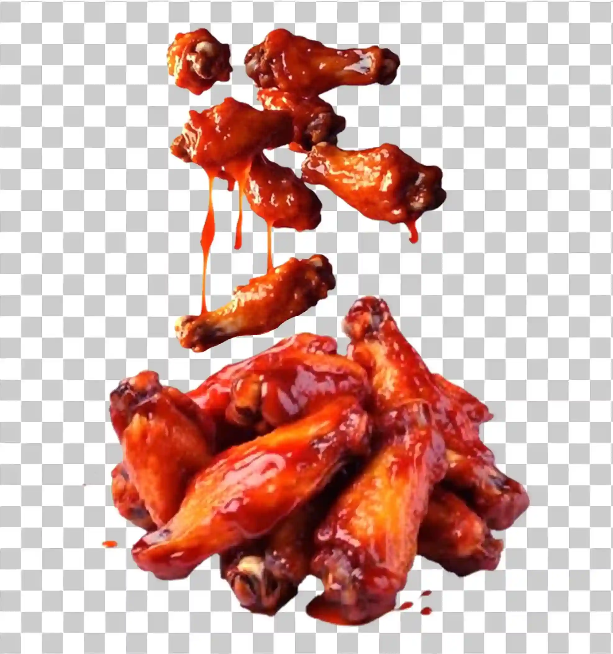 Honey Garlic Chicken Wings, Buffalo Chicken & BBQ Sos PNG, 