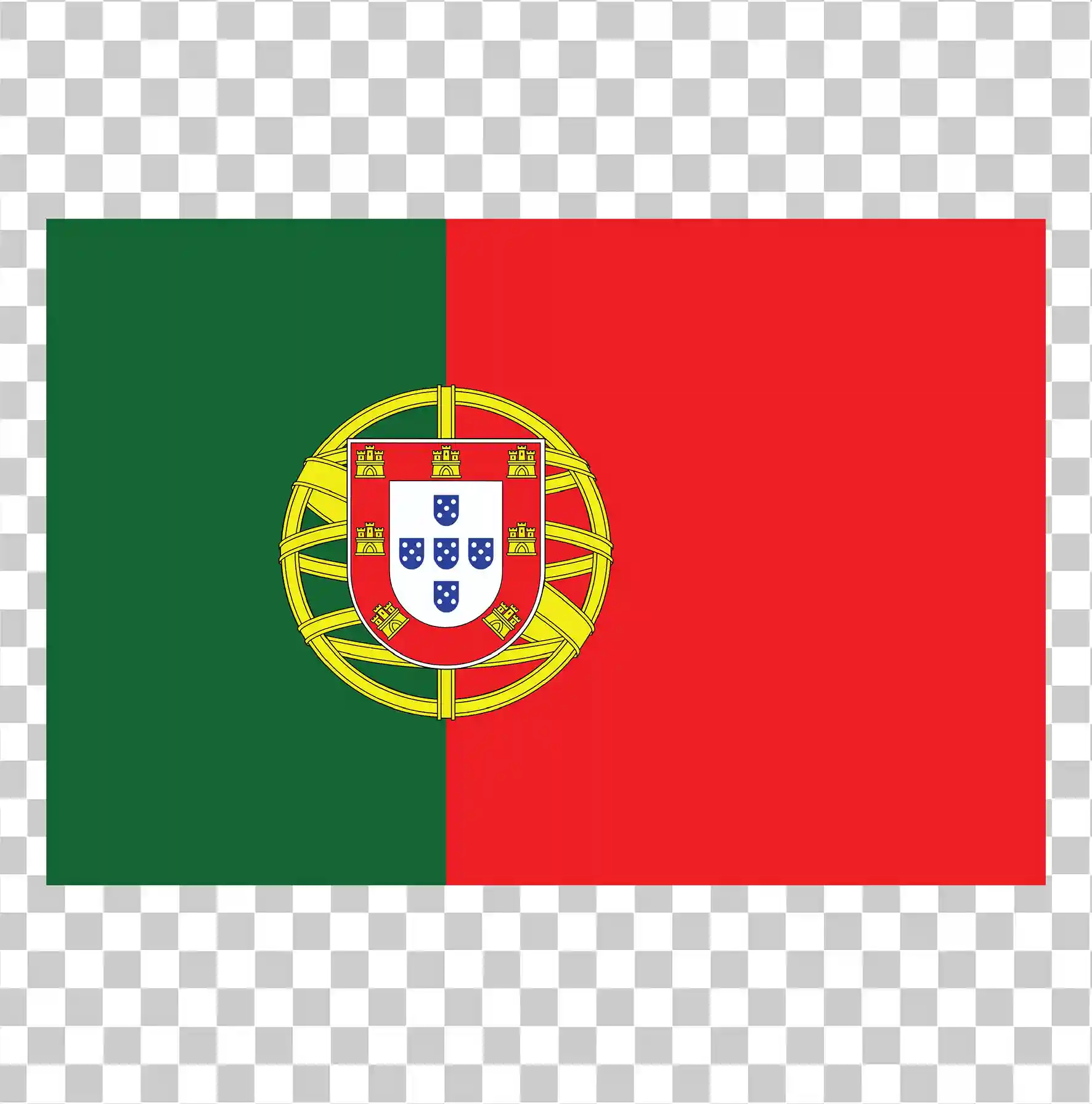 Rektangel Portugal Flag PNG, Portugisisk National Flag, Grønne og røde farver, Vector Clipart, Baggrundsbillede, 