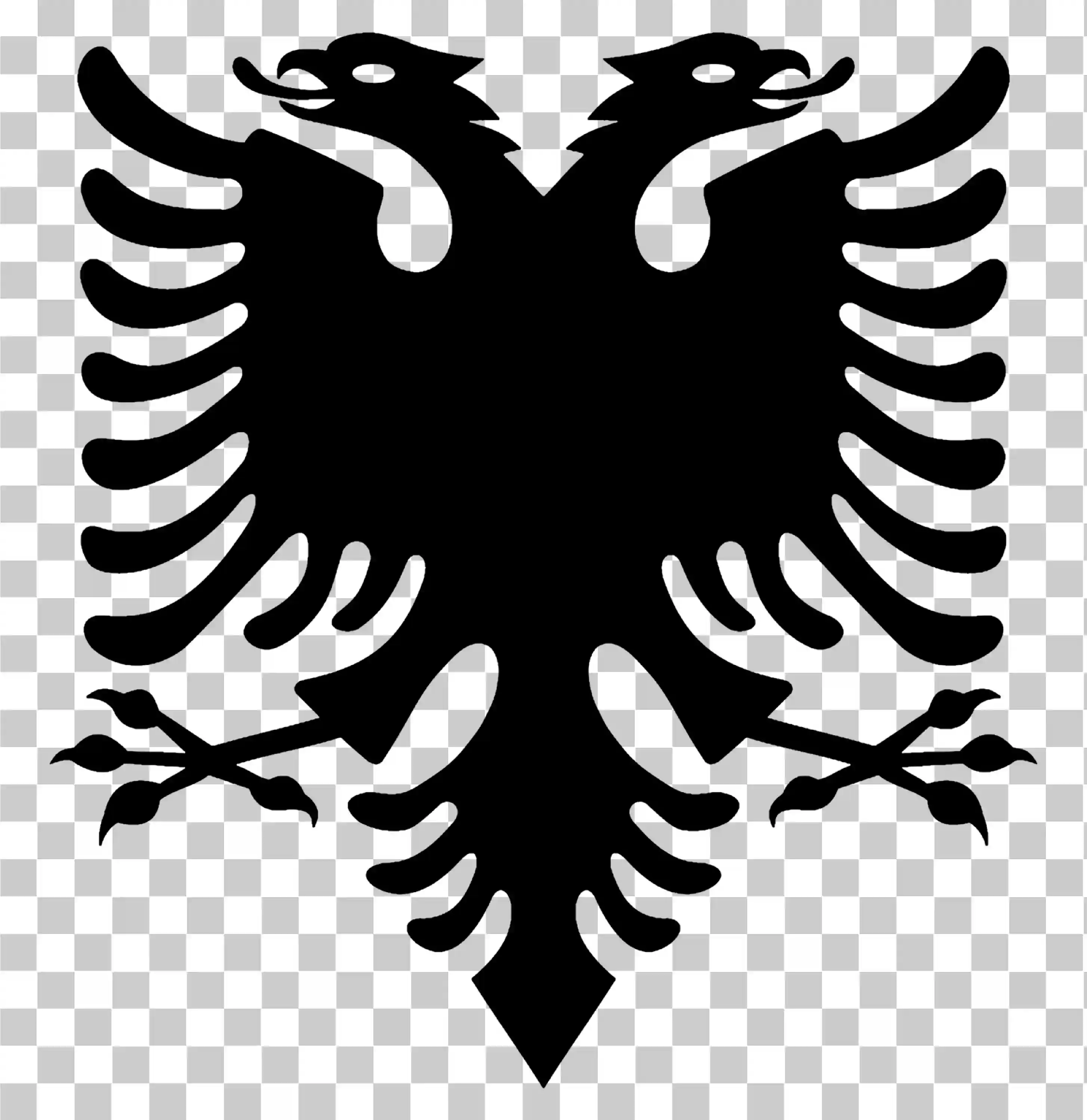 Bendera Albania, Logo Elang Berkepala Hitam, Emblem Nasional, Png, 
