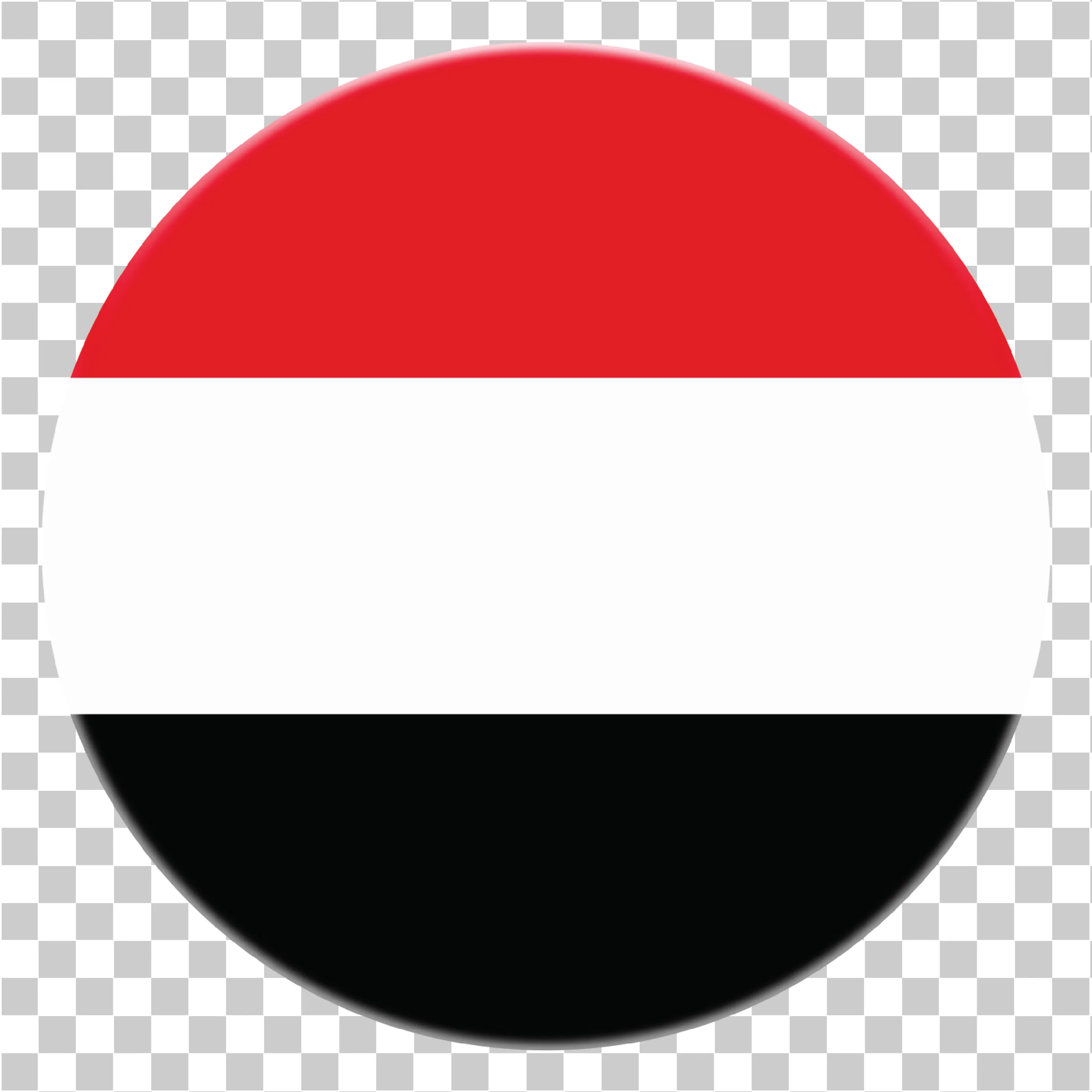 Bandiera rotonda dello Yemen PNG, Icona del cerchio nero bianco rosso, 