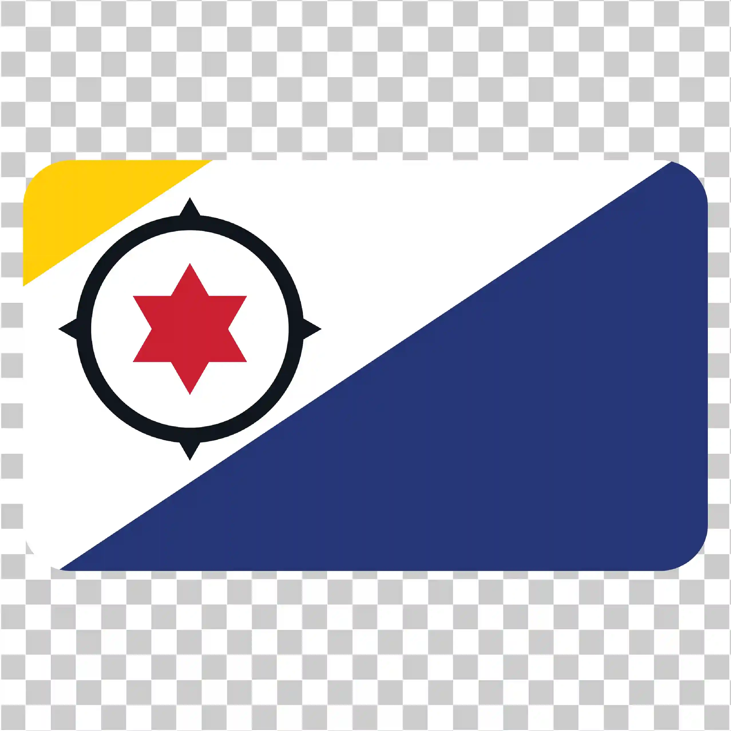 Bonaire Square Flag Png, Nasjonalt flagg av Bonaire i firkantet form, Landsflaggikon og vektorbilde, 