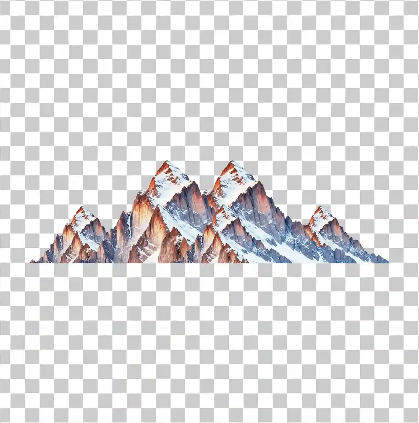 Karlı Dağ Zirveleri PNG Alp Kış Manzarası Panorama Sanatı, 