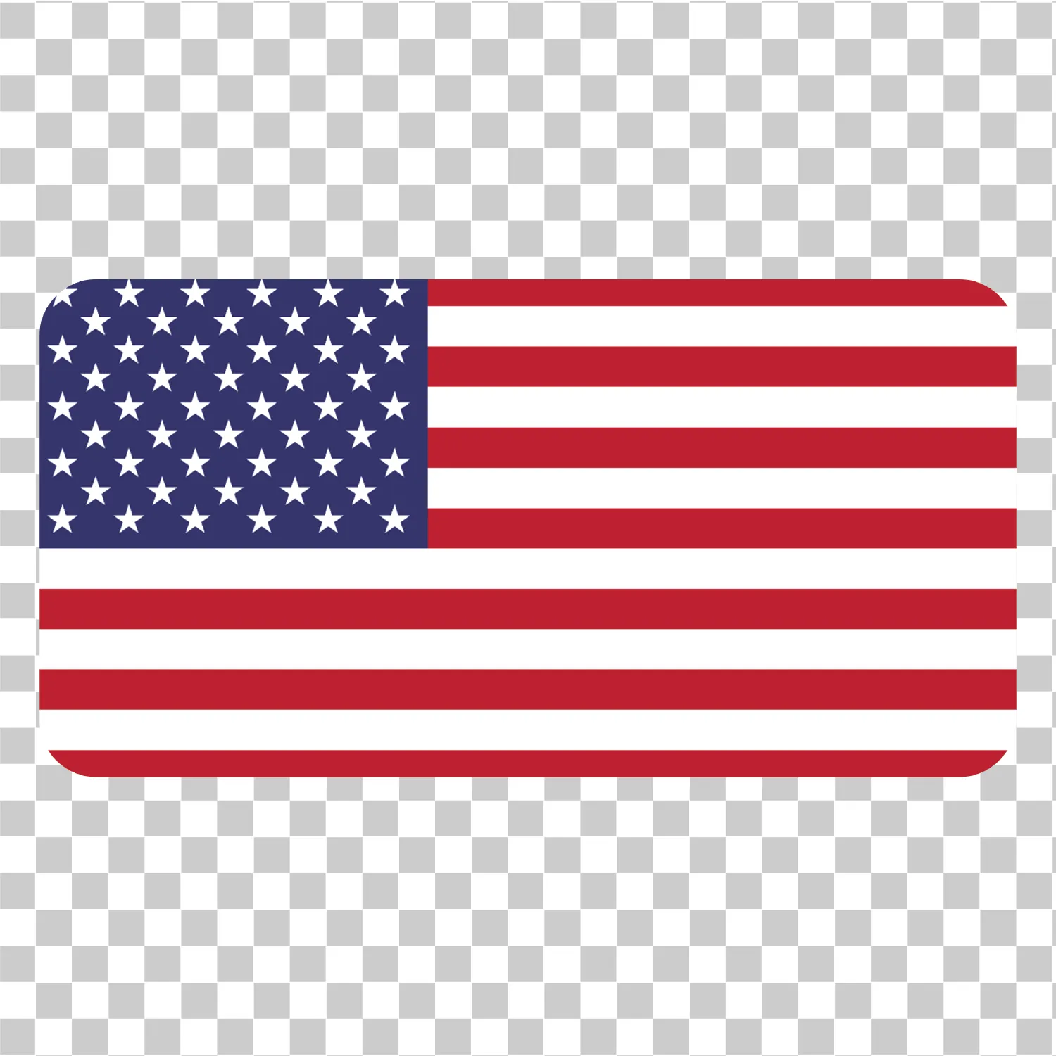 US -amerikanische Flagge, USA Flag Png, Amerikanischer Flaggenvektor, US National Flag Clipart, Realistische abgerundete Quadratverordnung, 