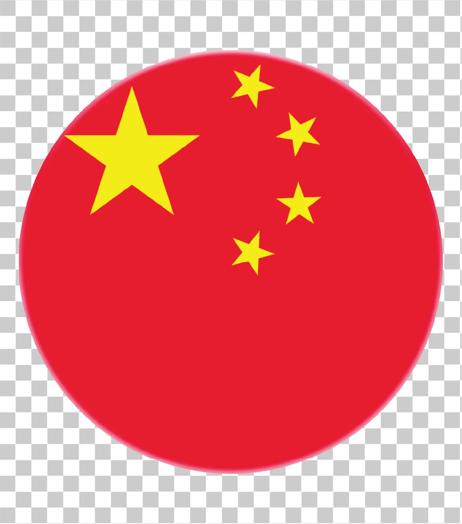 China vlagpictogram, Chinese nationale vlag, Rood en geel symbool, Circulair 3D -ontwerp, PNG, 