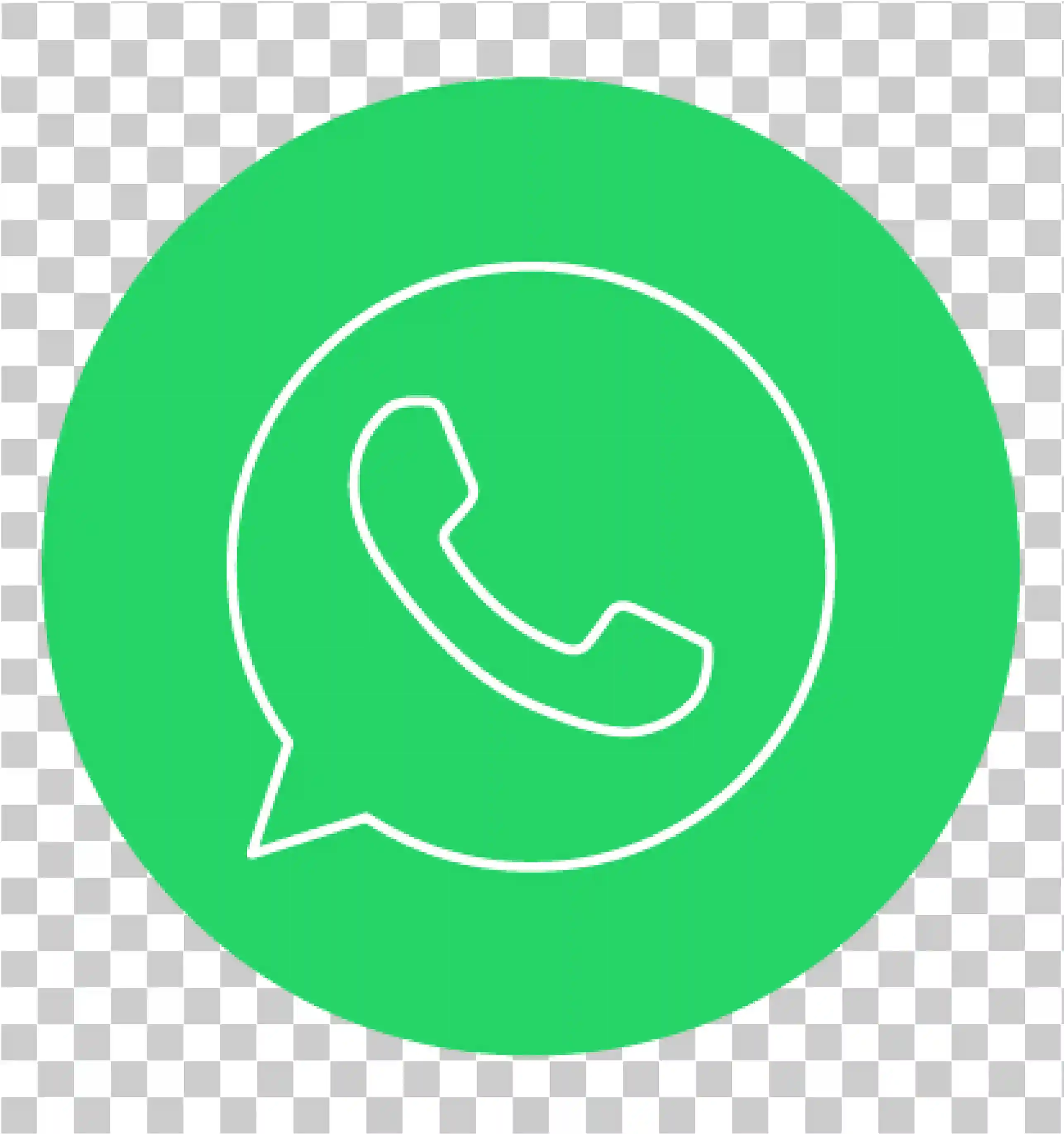 Whatsapp logo png, Icona del contorno nero, Vector gratuito per app mobile, Web e social media, 