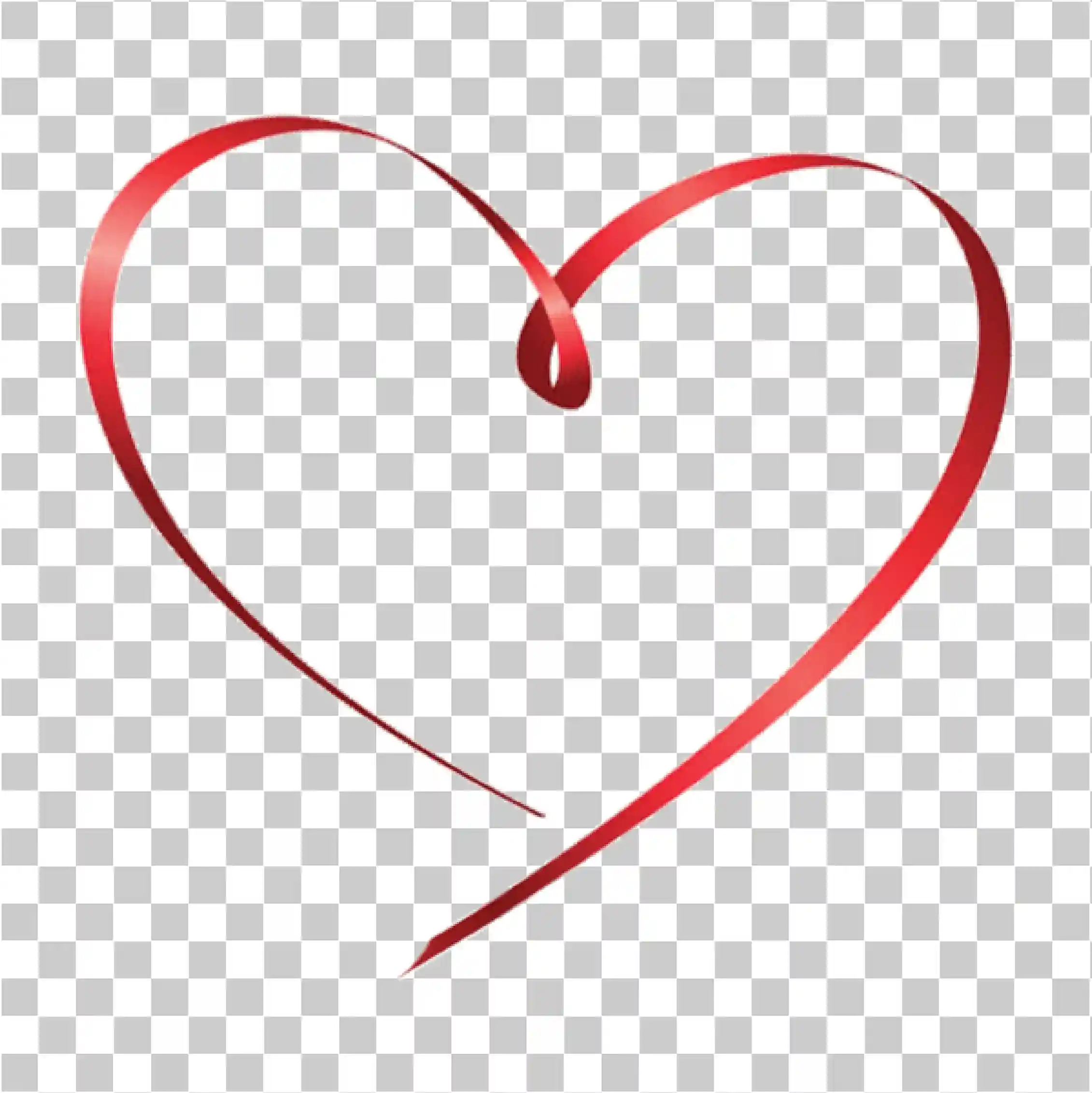 Heart PNG, Red Ribbon Heart, Romantic Valentine Symbol, 