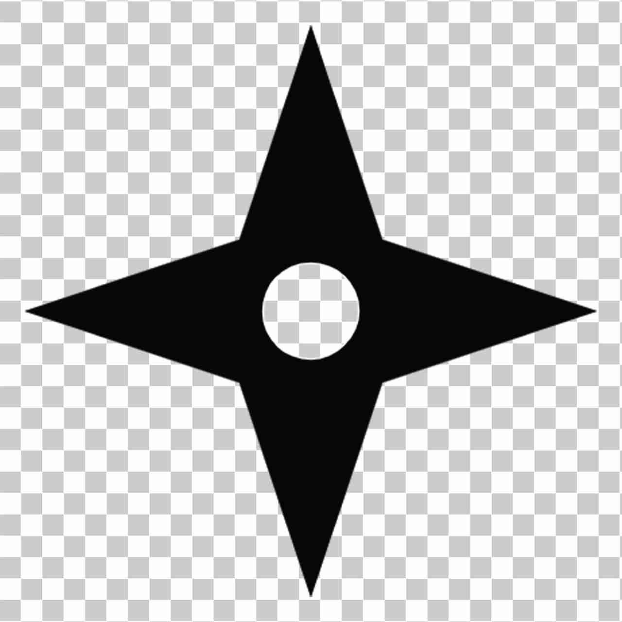 Ninja Star Design & Shuriken, Icône ninja noire et arme à lancer png, 