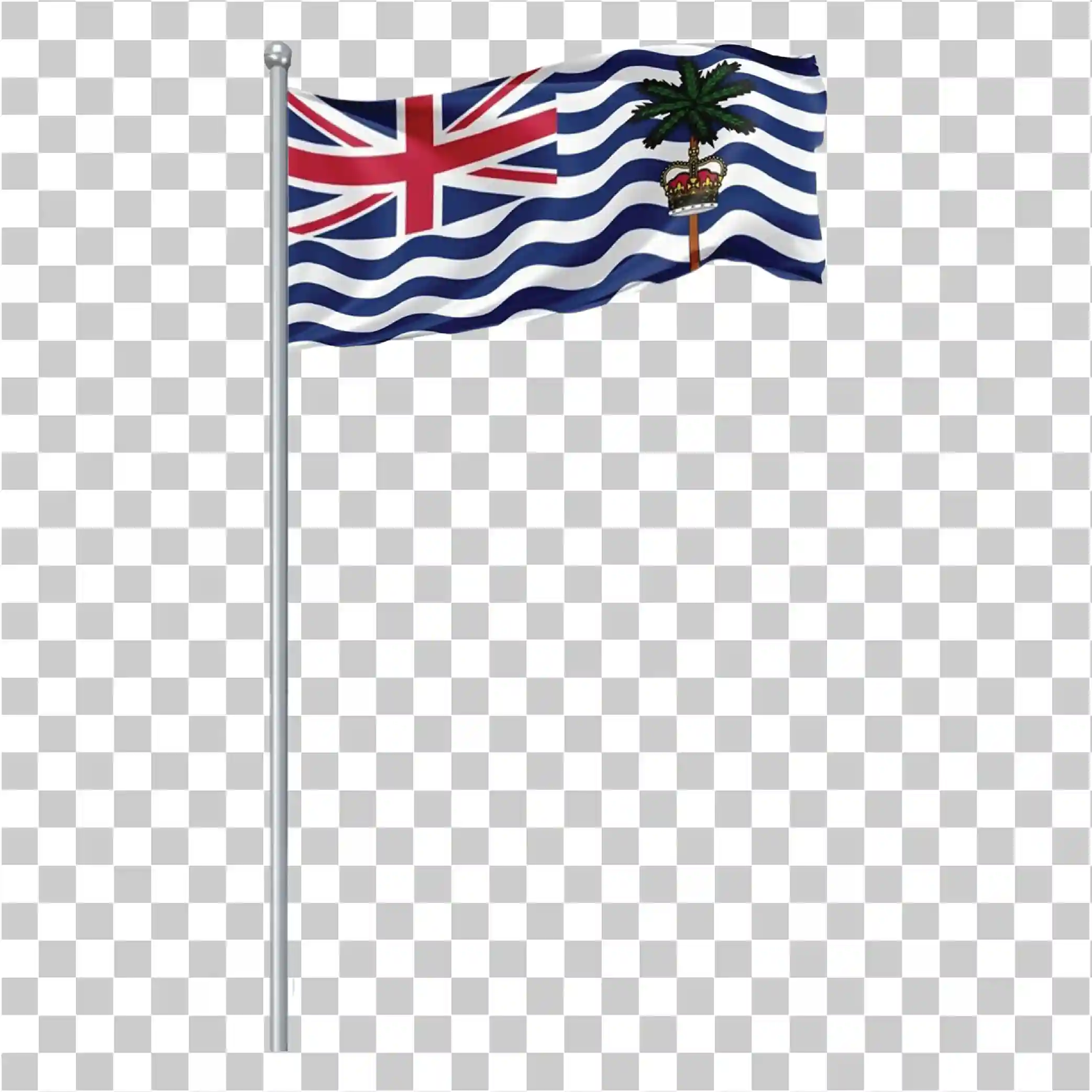 Bendera Wilayah Samudra Hindia Britania dengan Tiang PNG, 