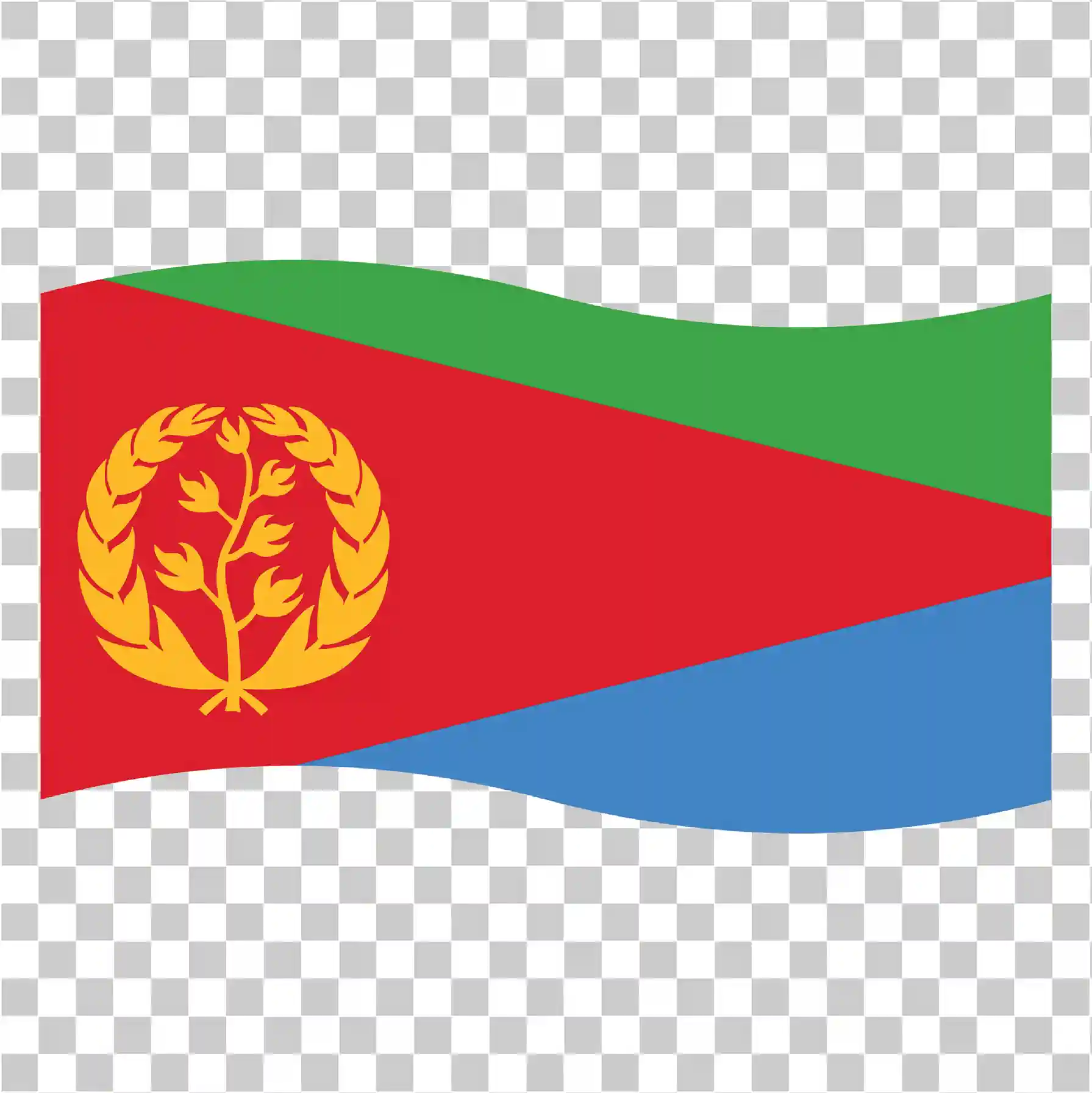 Eritrea Flag PNG, Waving Red Green Blue National Symbol Design, 