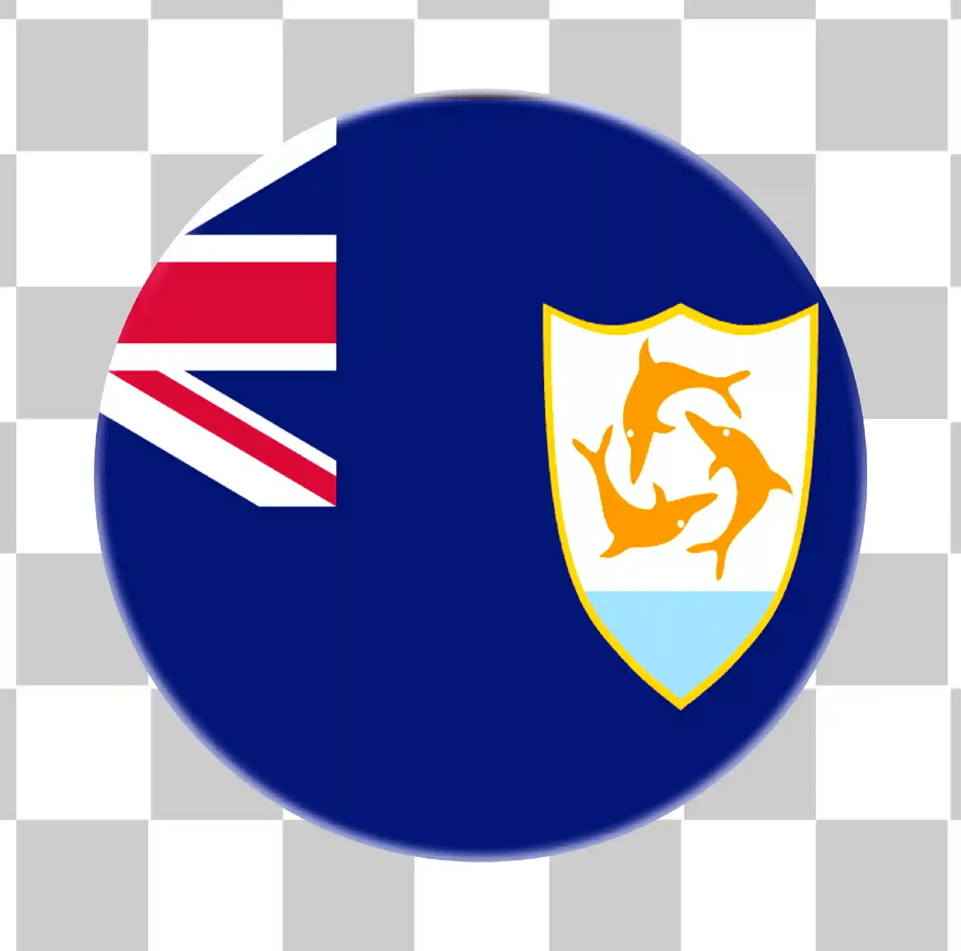 Pyöristetty 3d Anguillan lippu, Anguillan ympyrä Dolphin National Flag, Realistinen maan lippu vektori png clipart, 
