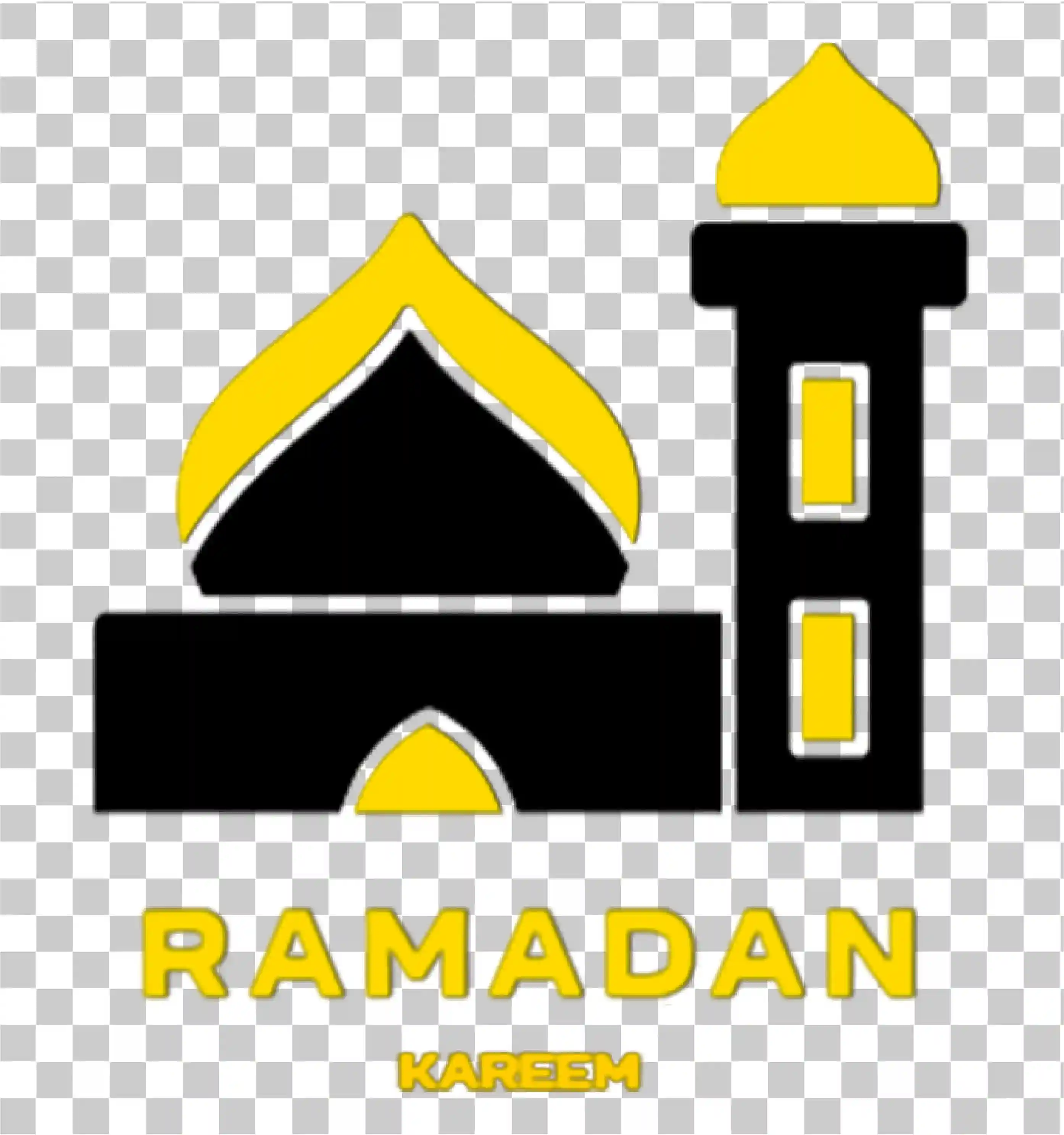 Ramazan Mübarek Png, Siyah ve Sarı Ramazan Elemanları, İslami Cami Tasarımı, 