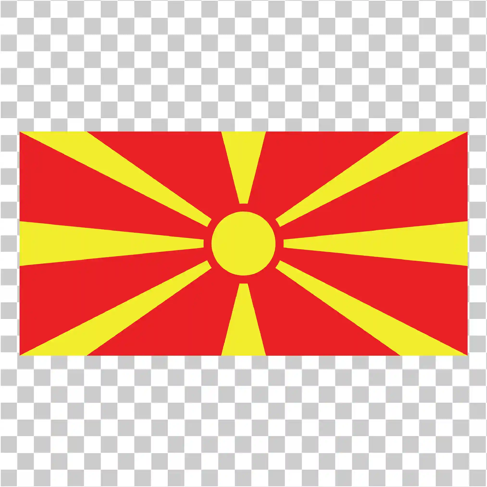 Bendera Makedonia Utara, Desain Sunburst Merah dan Kuning, MKD Negara Bendera PNG, Ikon bendera persegi panjang, Gambar Bendera Makedonia, 