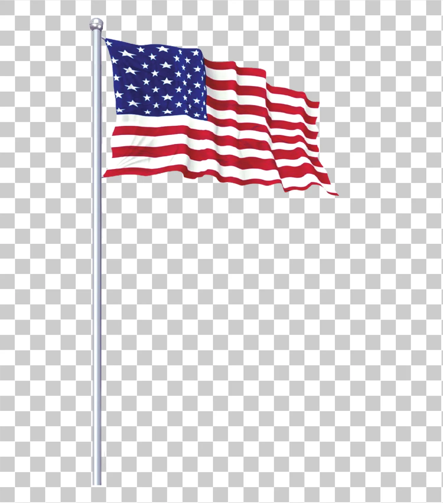 Yhdysvaltain lippu, Amerikan lippu, Heiluttavat meidät lippukuva, Realistinen Amerikan lippuvektori, PNG -suunnittelu, 