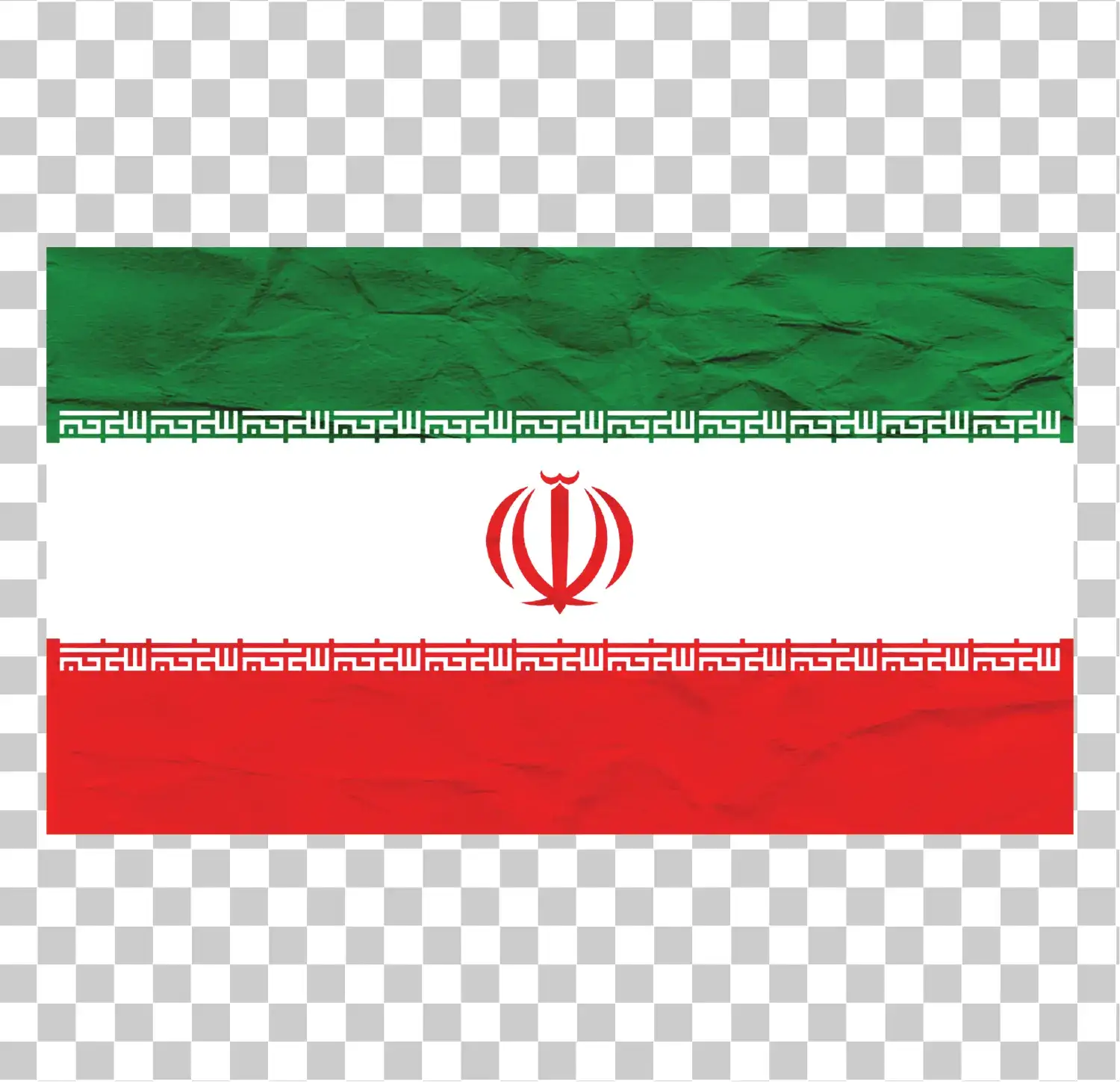 Flag af Iran, Iransk flag, Iran National Flag, Grøn hvid rød tricolor, Emblem af Iran, Malet vægflag, Tekstur, Realistic Vector Clipart, Landsflagillustration, PNG -design, 