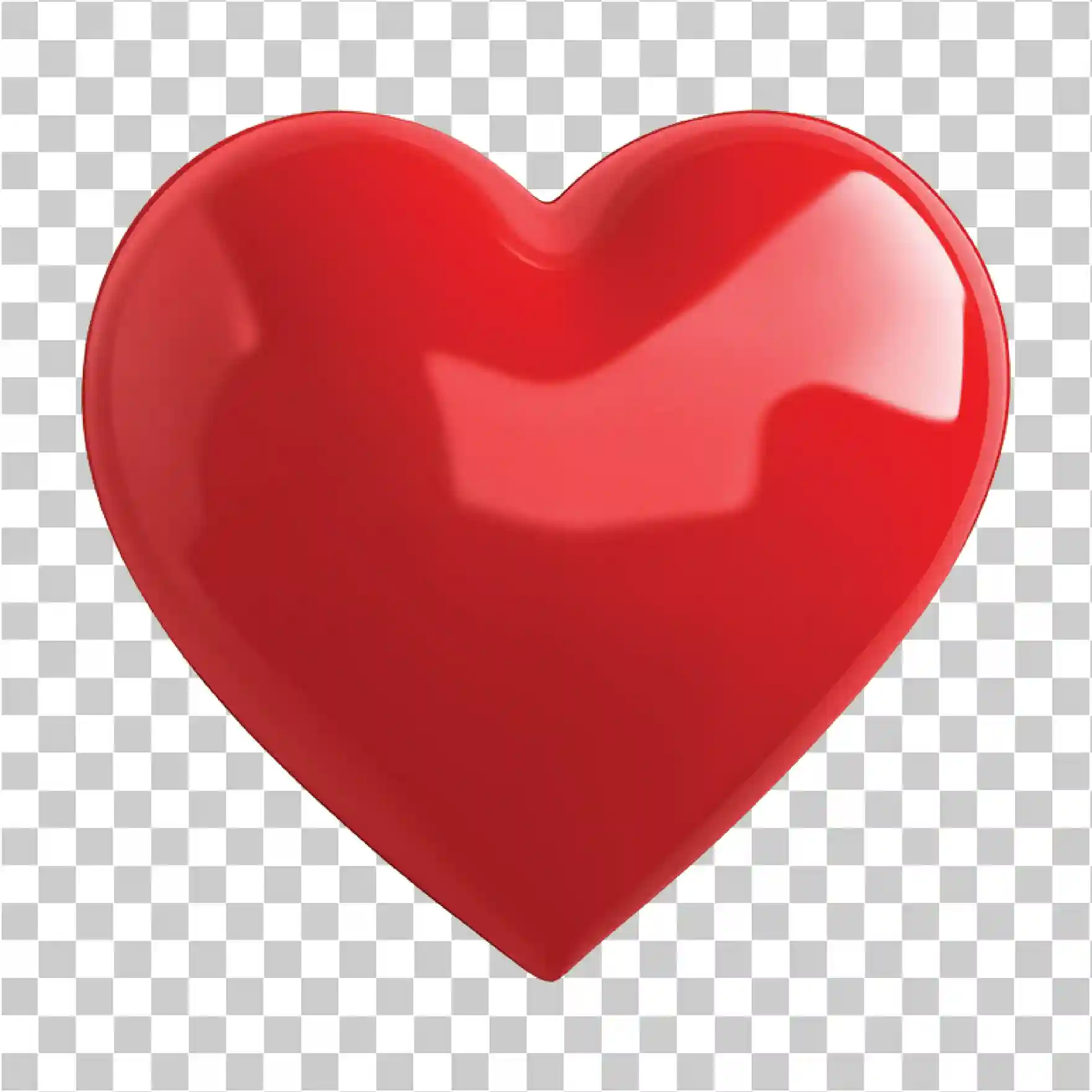 3D Glossy Red Heart PNG, Shiny Love Symbol & Romantic Art, 