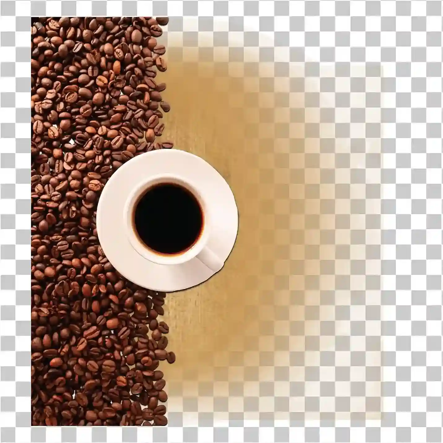 Xícara de café elegante e grãos, Fundo Premium Café, 