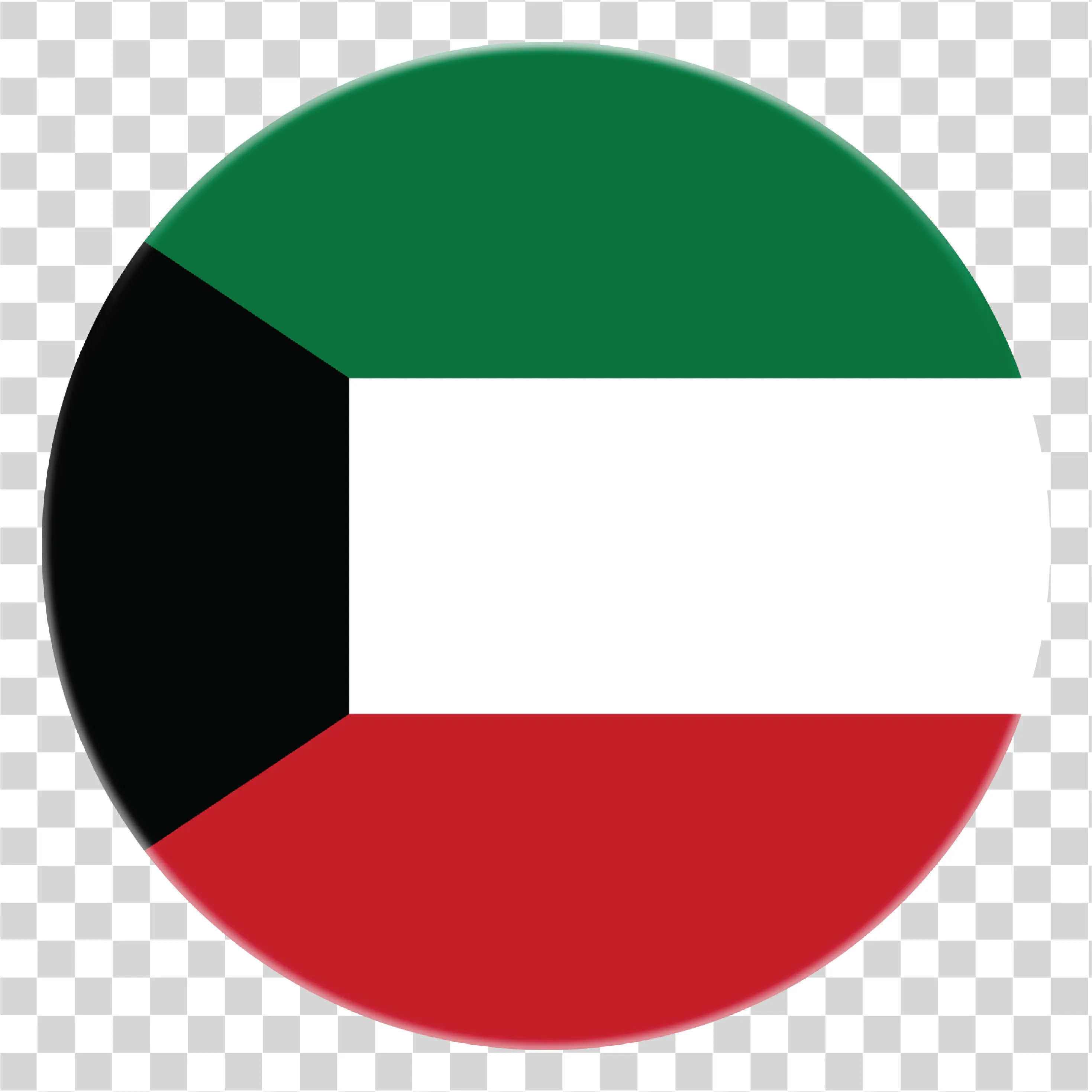 科威特国旗科威特圆形国旗, 科威特绿色白色红色黑色颜色, 科威特国旗图标矢量剪贴画, 免费下载, 