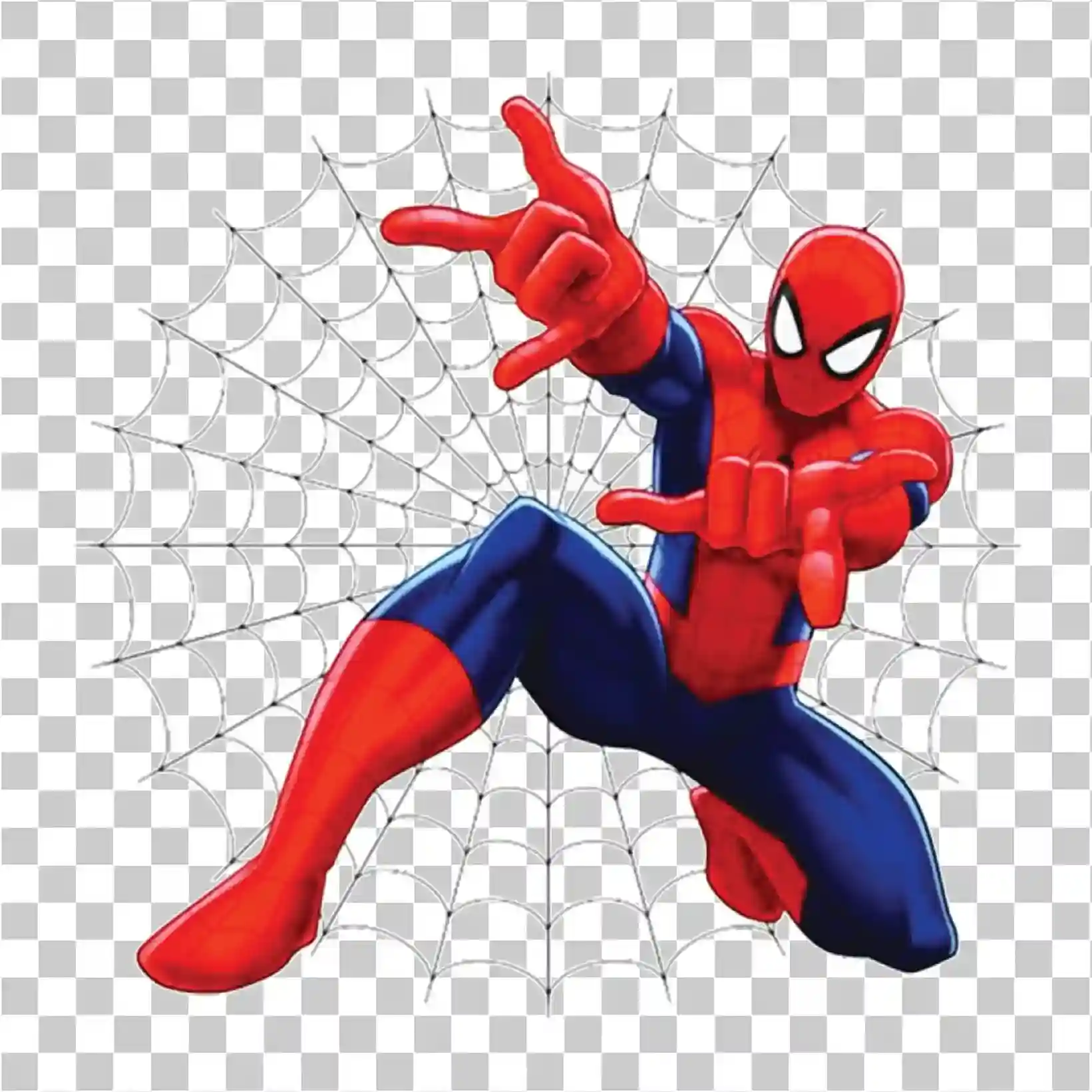 Spider Hero PNG, Cartoon Web Swing Art & Action Pose Illustration, 