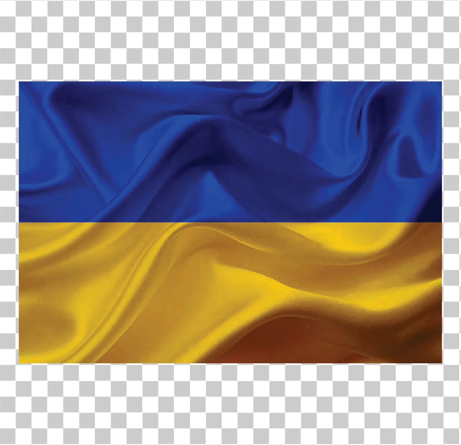 Cờ Ukraine PNG với kết cấu vải lụa - Minh họa cờ quốc gia Ukraine màu xanh và vàng, 