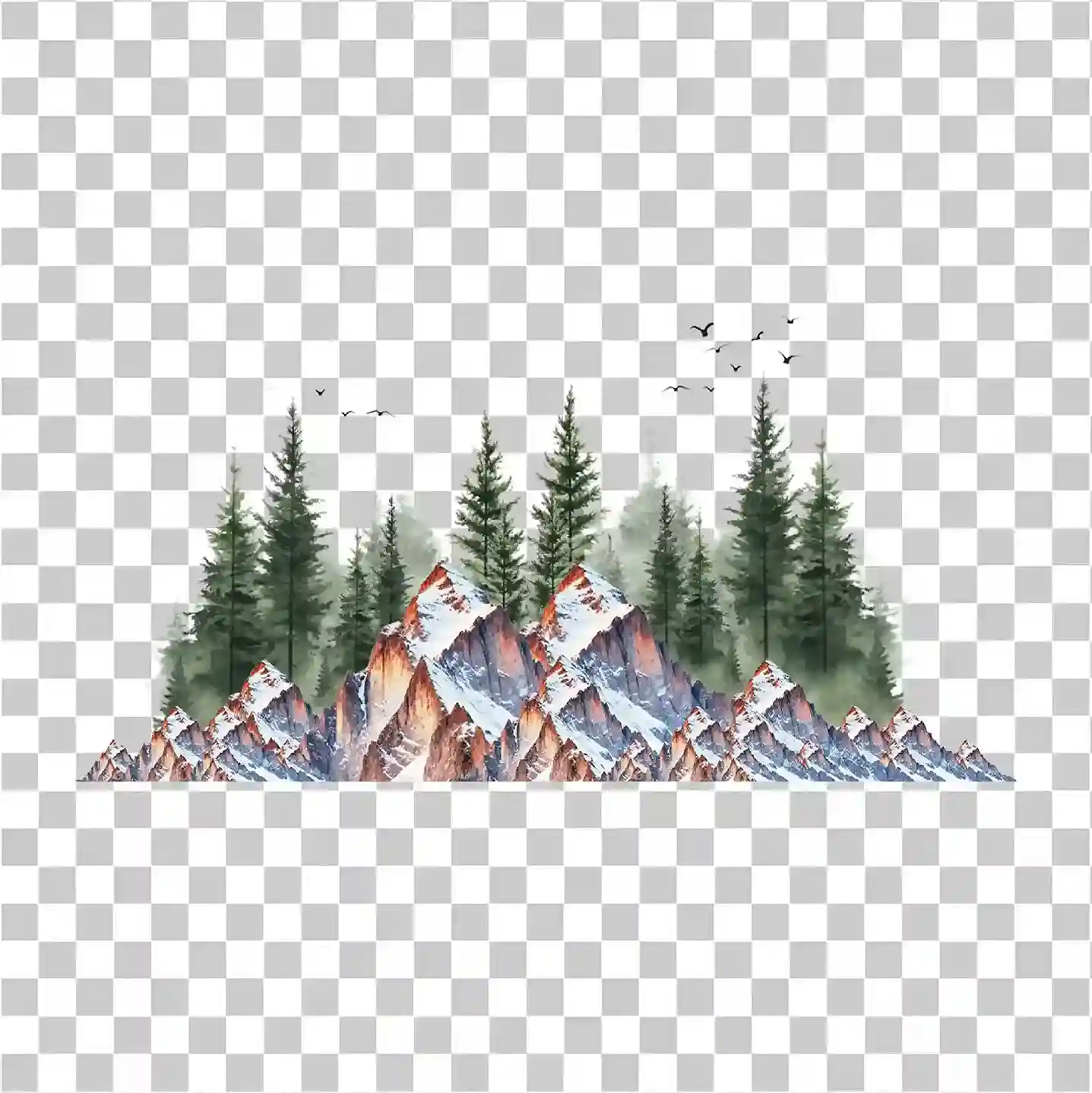 Mountain Forest Nature PNG Illustration Scenery Artwork Clipart, 