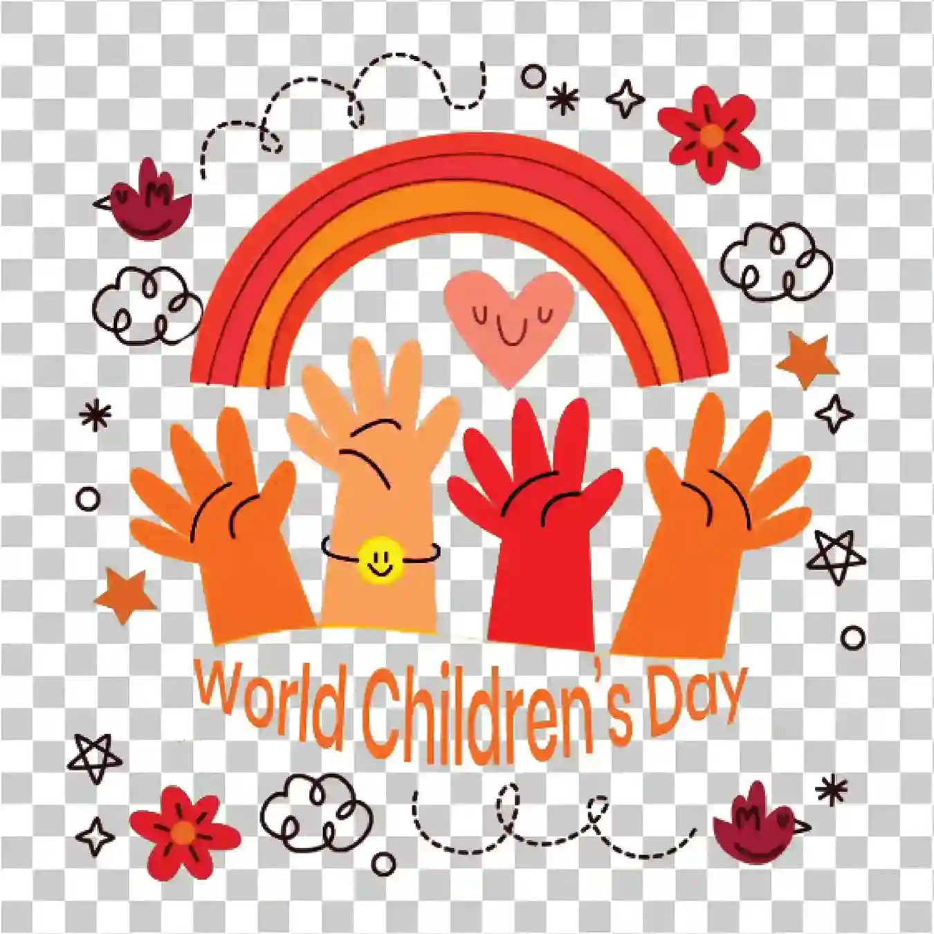 World Childrens Day Kids Celebration Art Poster PNG Design, 