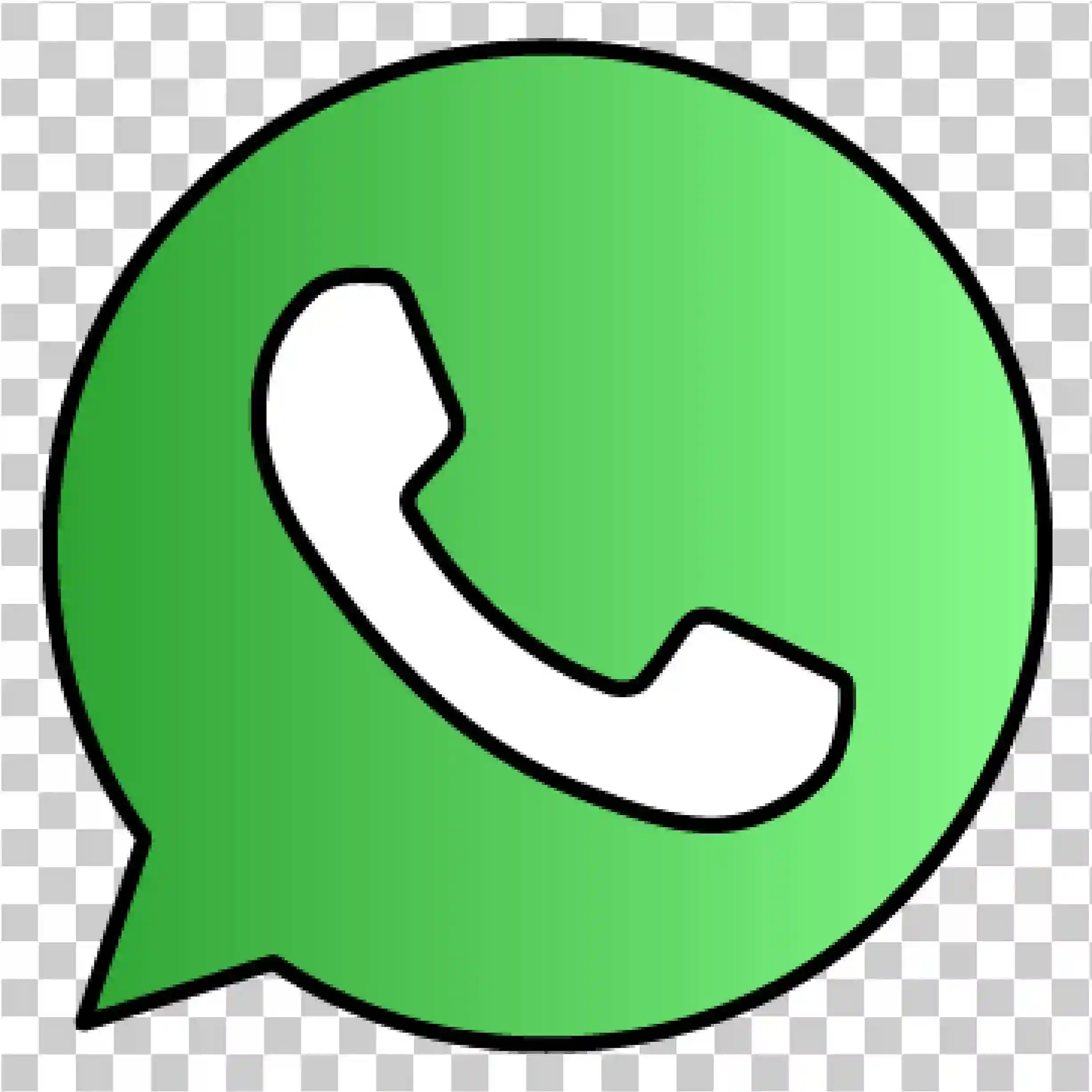 Whatsapp, Whatsapp.com, Whatsapp logo png, verde, bianco, contorno nero, icona, simbolo, Vector, clipart, Immagine, Messaggero, app, Web, affari, social media, Icon del telefono, Download gratuito, 