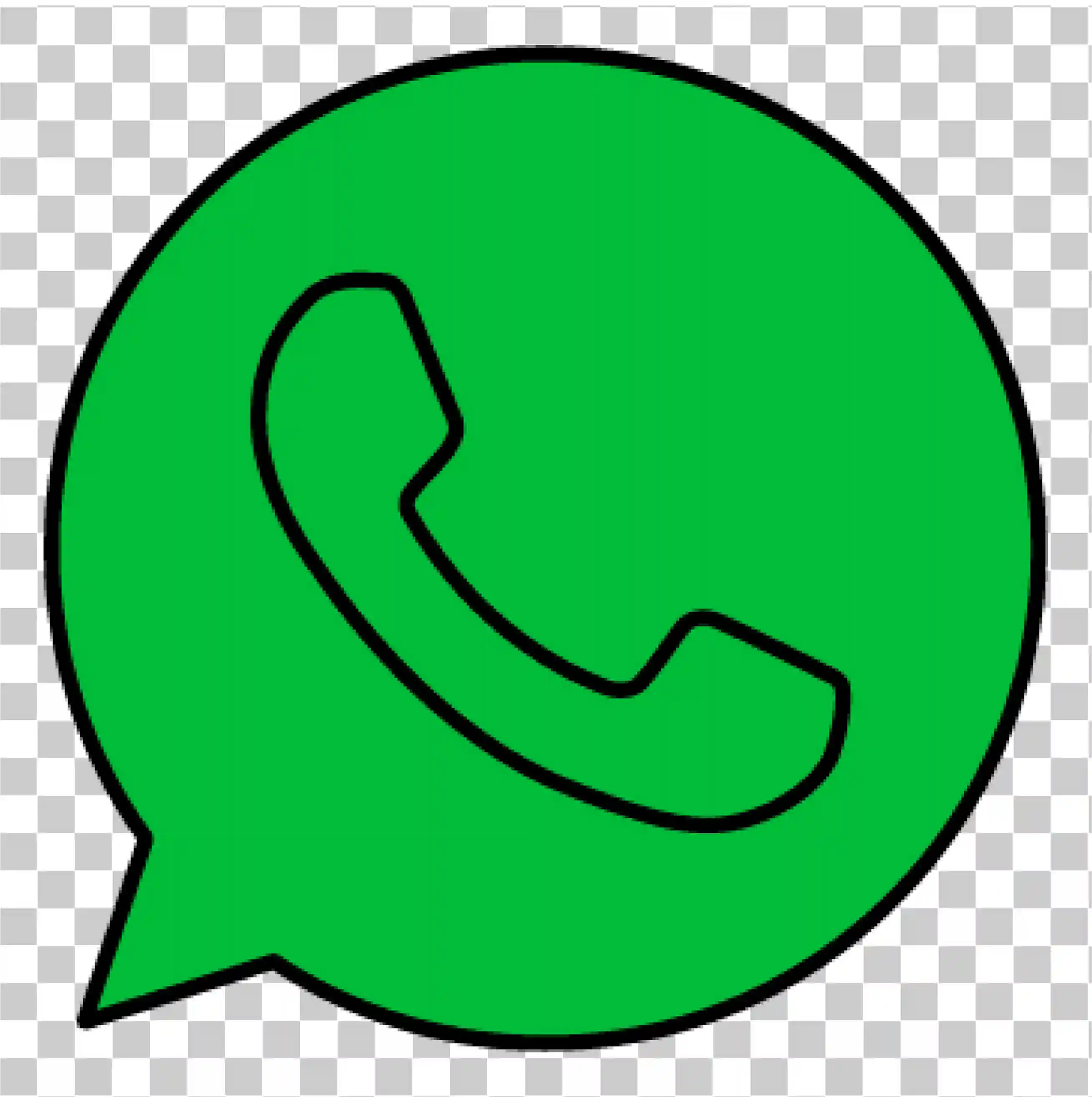 Logo Whatsapp verde e nero png, Icona vettoriale, Clipart trasparente, Download gratuito per mobile e web, 