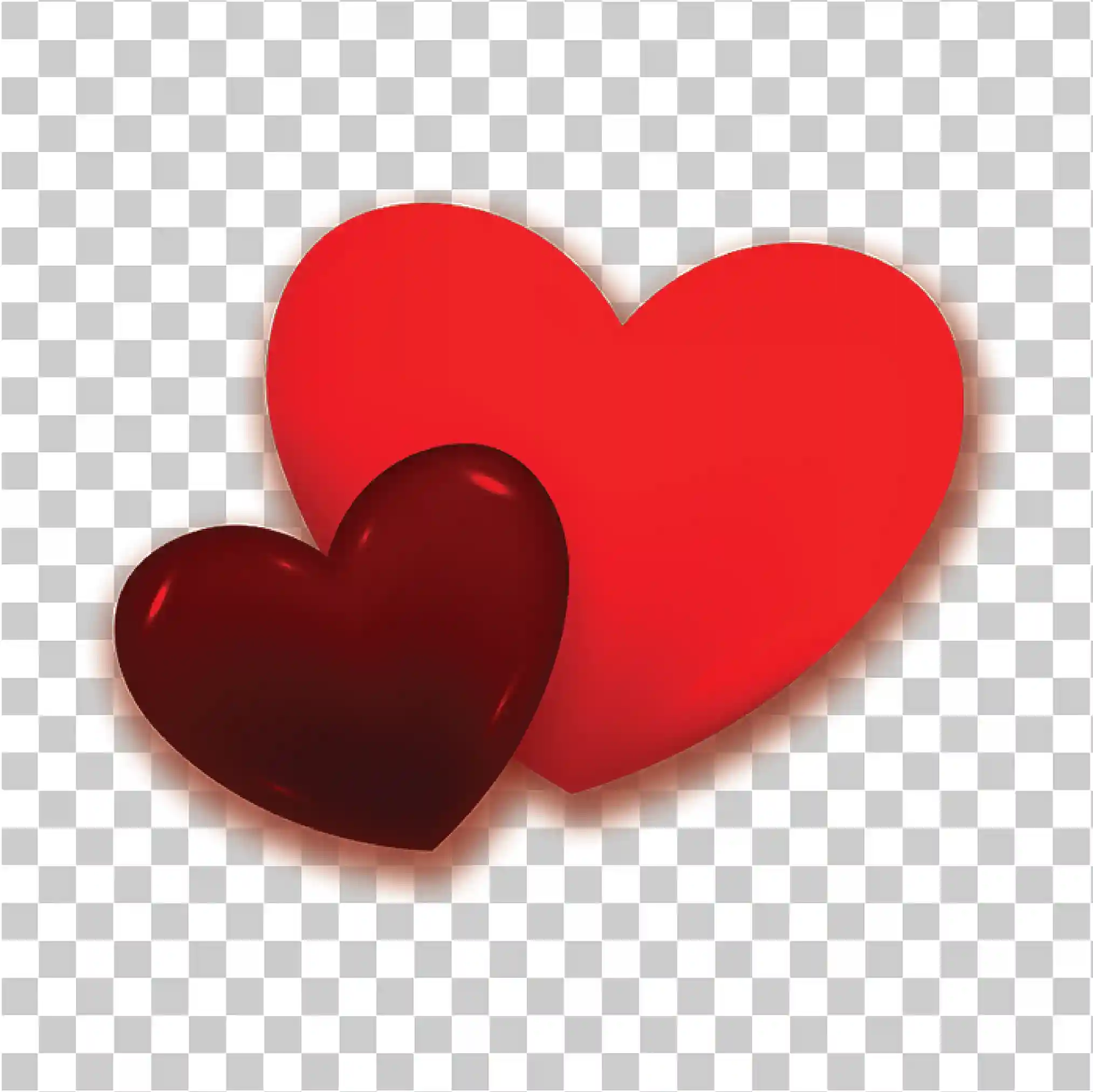 Romantic Red Heart PNG, Love Icon & Valentine Couple Design, 