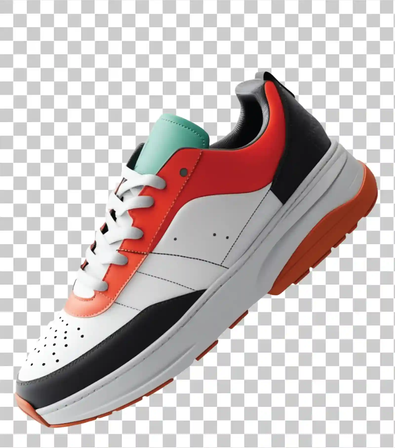 Joggesko, Skoskinn, Hvite og oransje joggesko, Utendørs sko joggesko, 