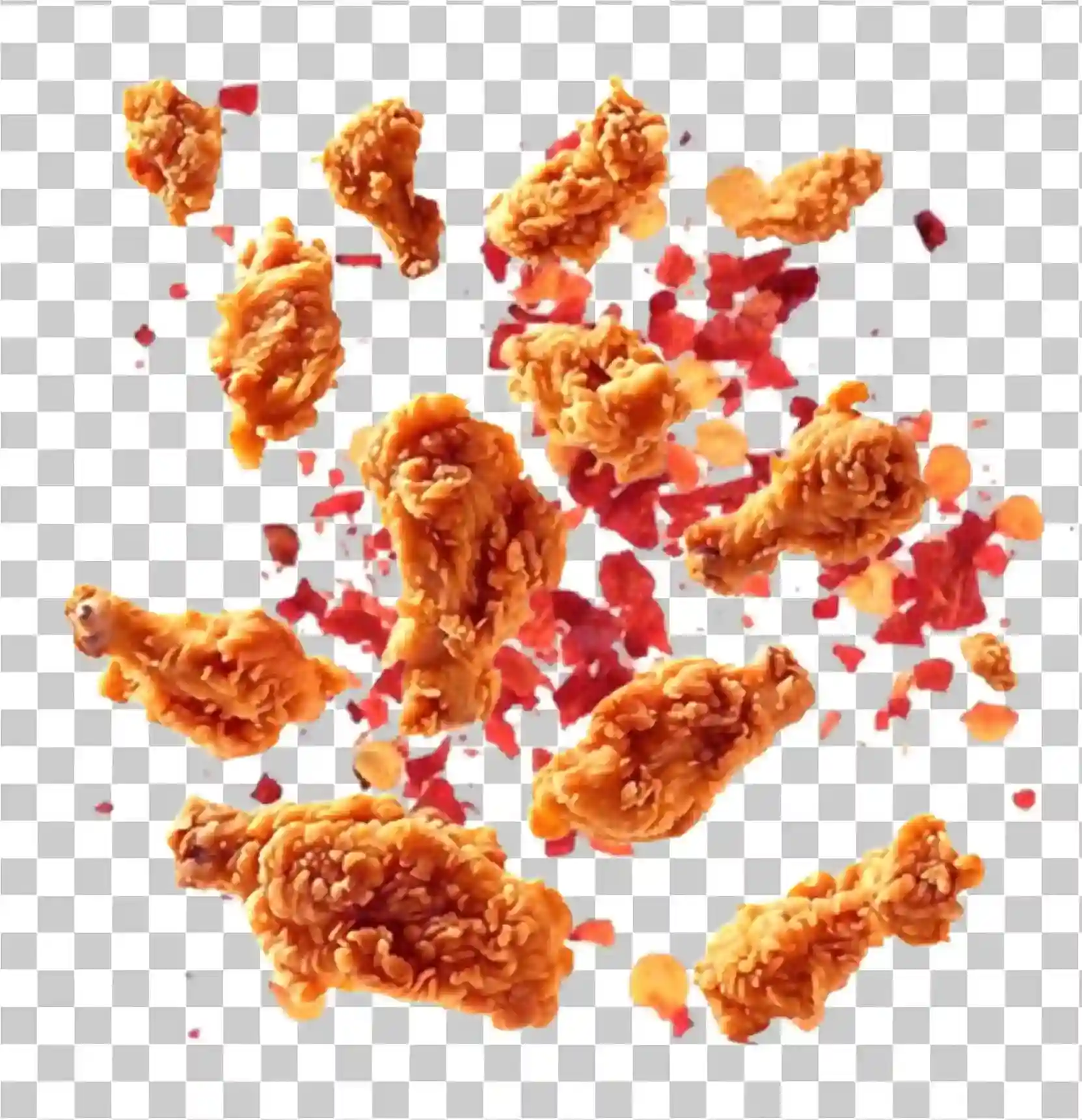 Kryddig stekt kycklingbitar & nuggets - Popcorn Chicken Bowl PNG, 
